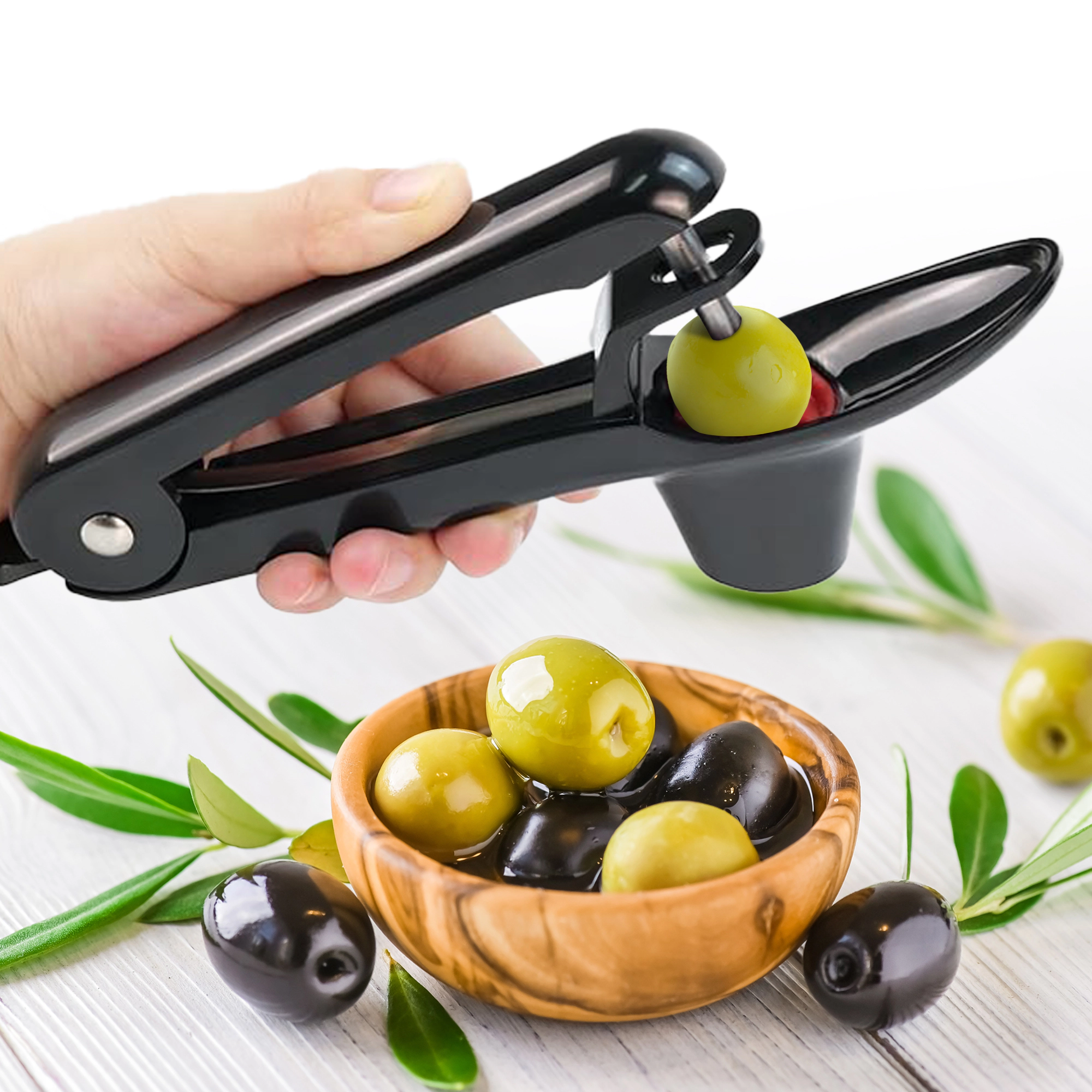 Cheer Collection Cherry and Olive Pitter with One-Handed Press