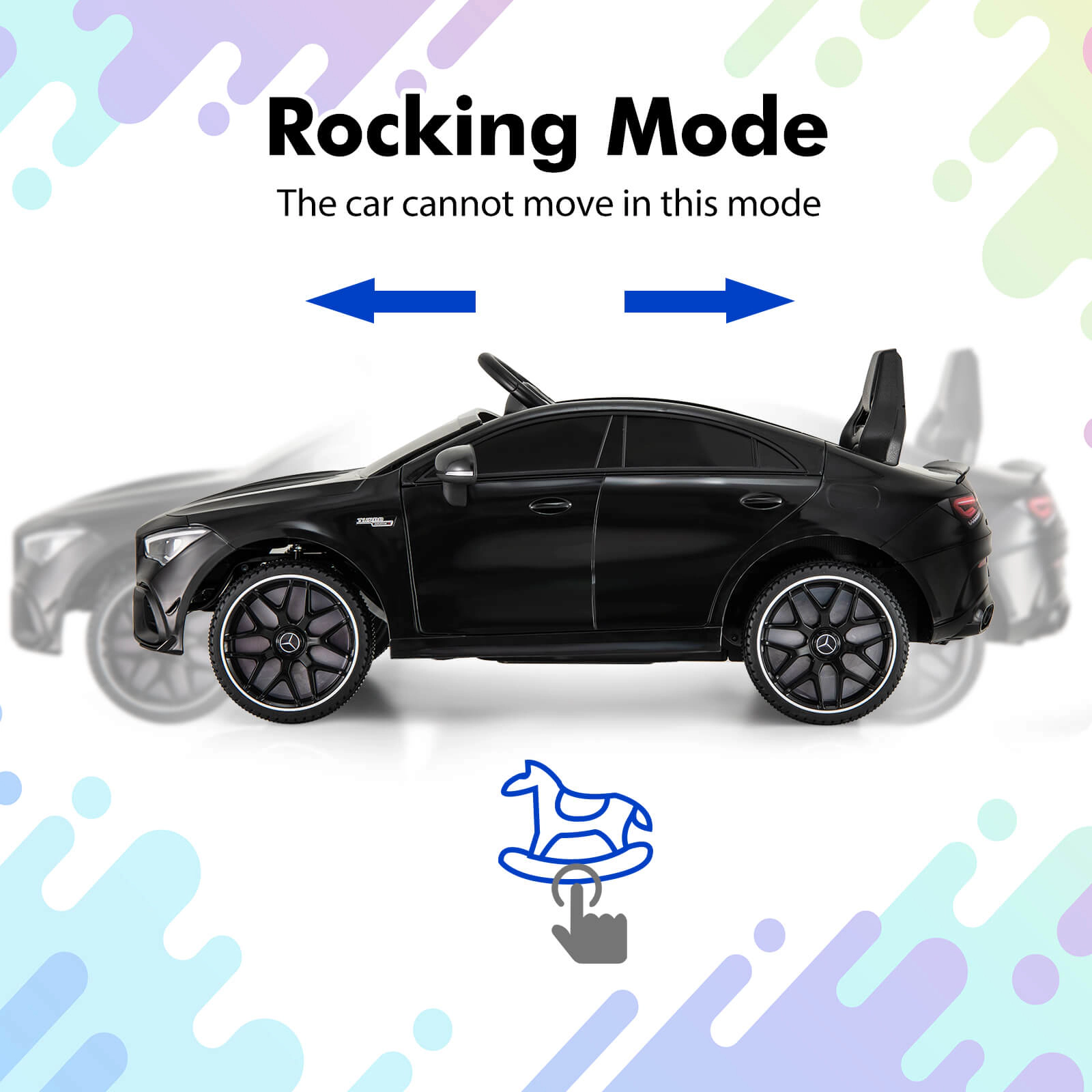 Costway 12V Kids Ride on Car w/Remote Rocking Function Transport Wheels Lights & Music White