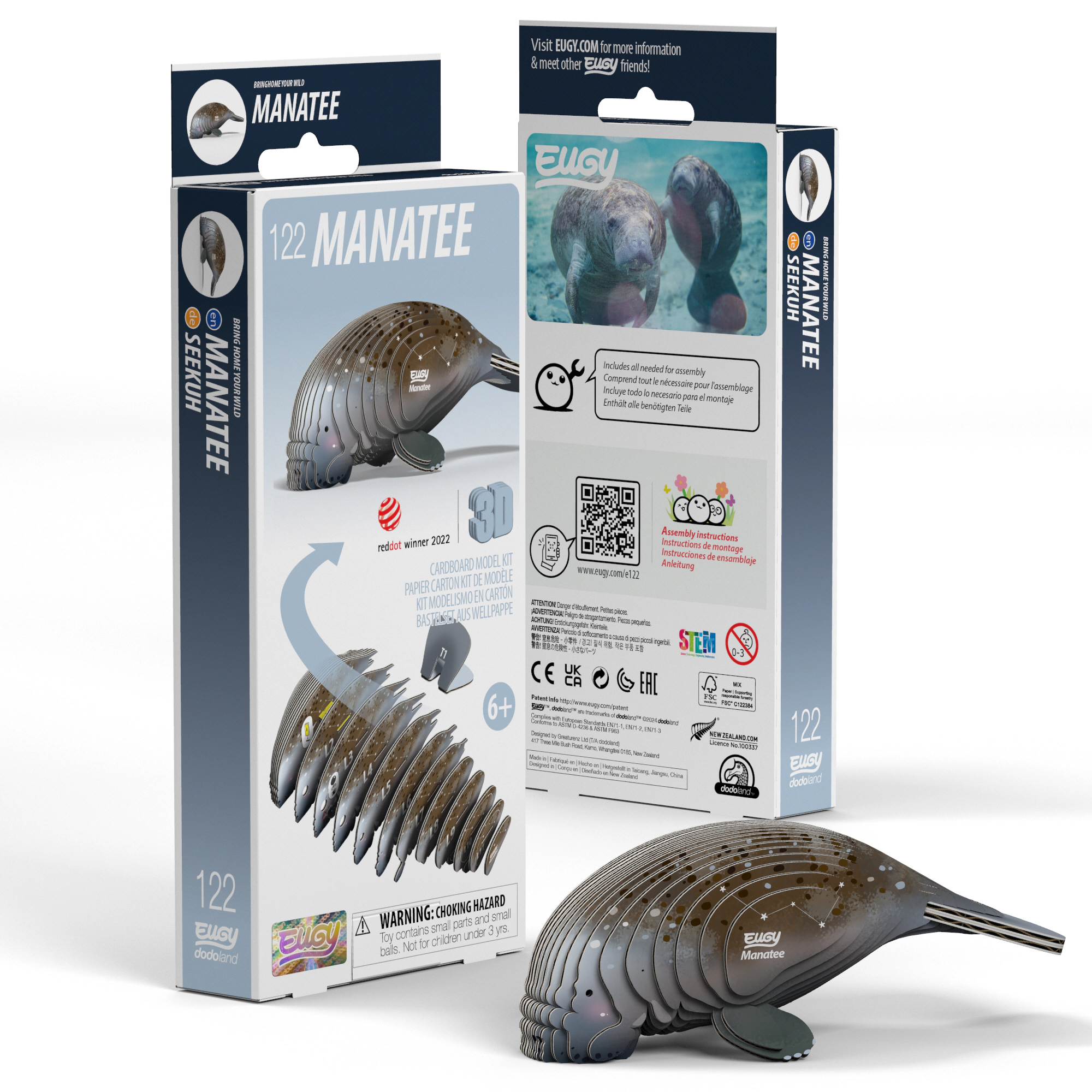 EUGY Manatee 3D Puzzle - contains 28 puzzle pieces