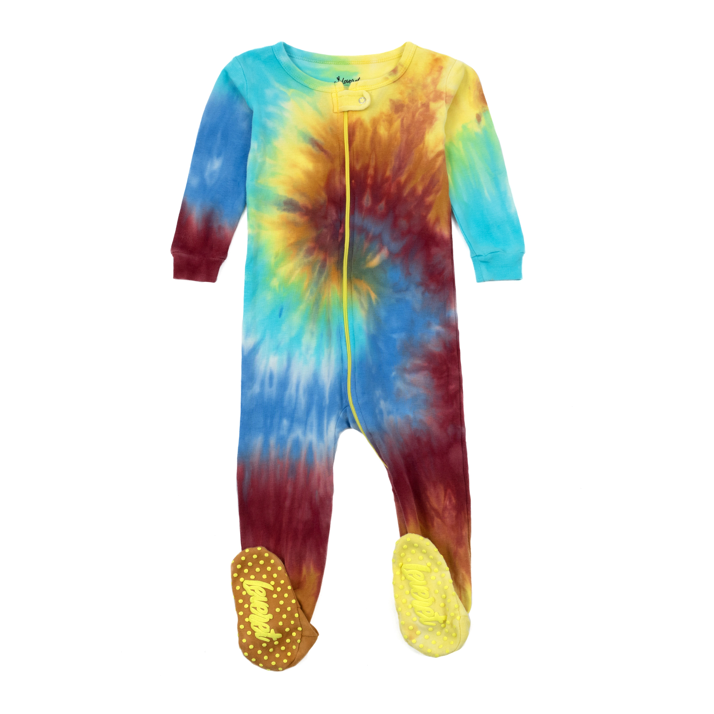 Leveret Toddler Tie Dye Swirl Cotton Footed Pajamas