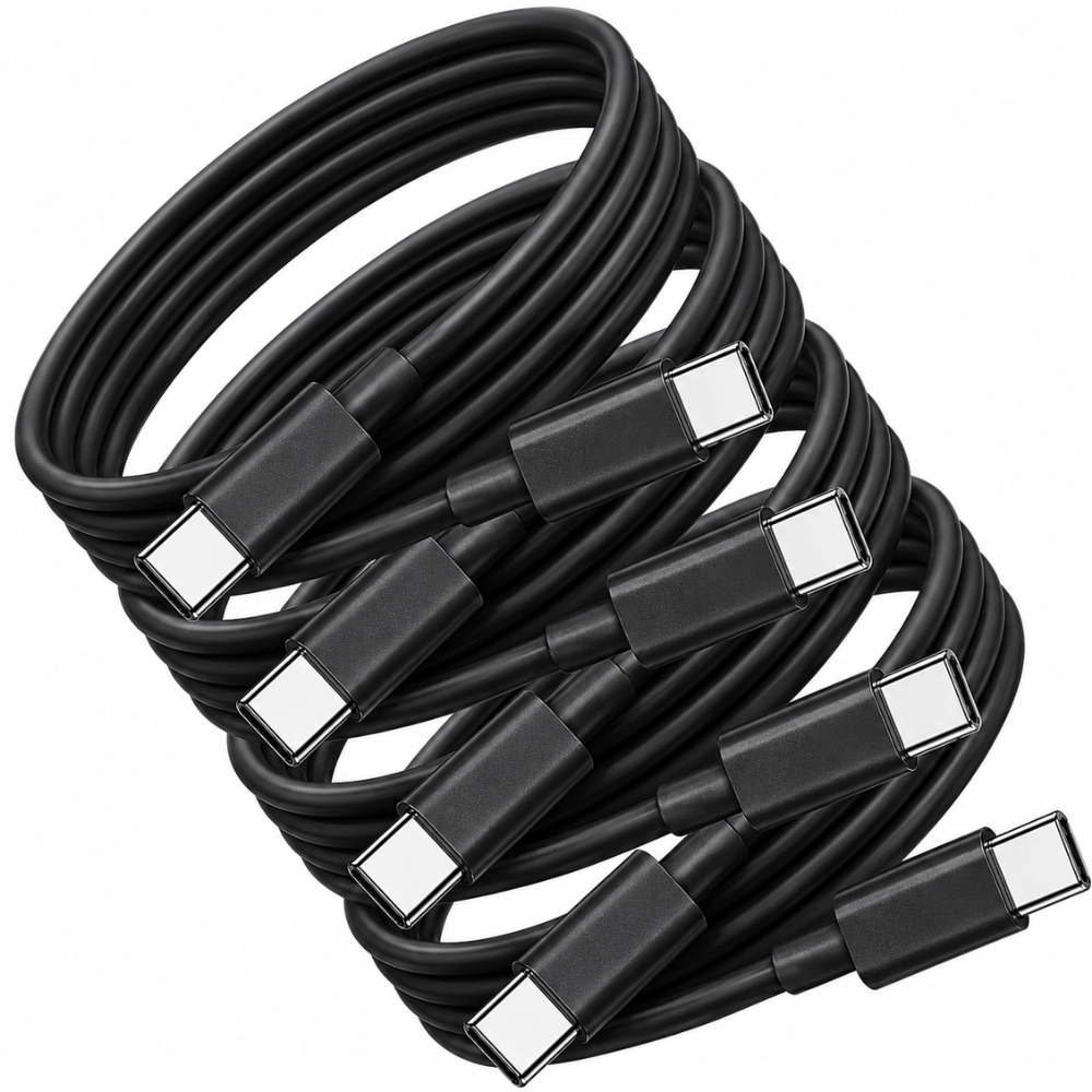 Qixxronics 3FT USB-C to Charge & Sync Cable, 4-Pack, Charging Data Transfer Cable Cord for Type-C Devices