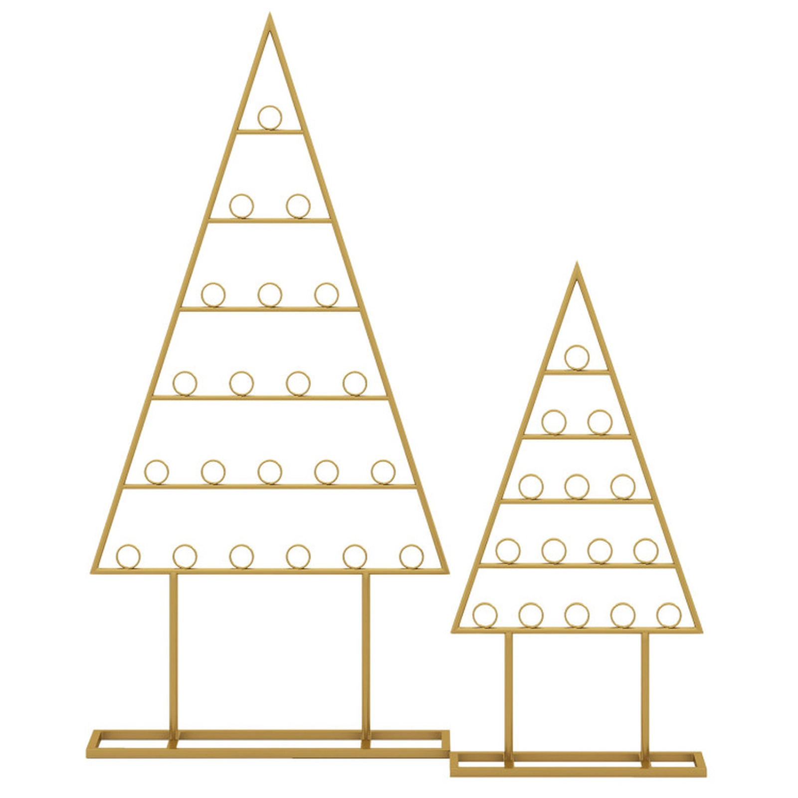 SUGIFT 2-Pack Metal Christmas Tree Photo Holder Stands with 36 Round Clips Black/Golden