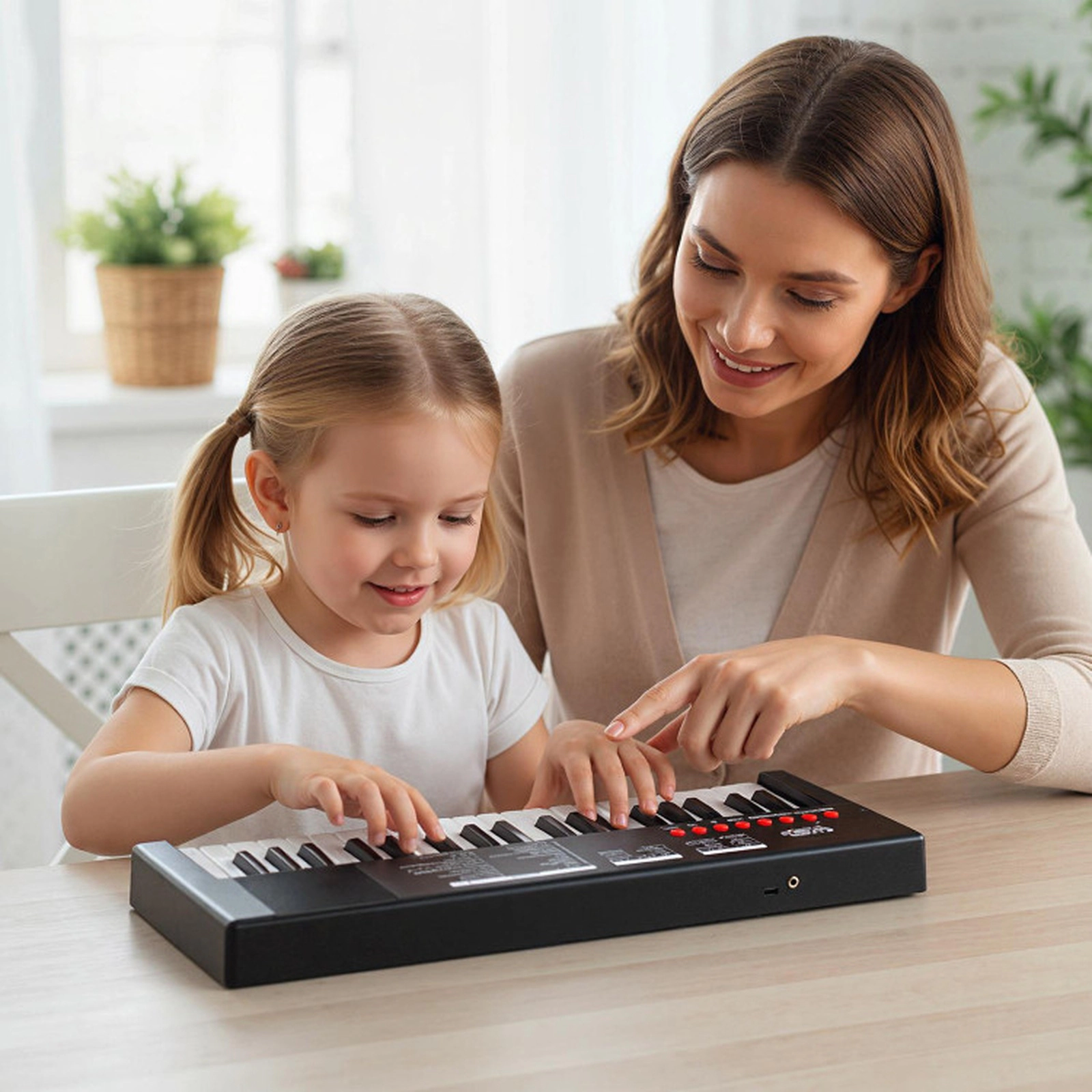 SUGIFT Kids Black 37-Key Electric Keyboard Piano with Microphone and 8 Rhythms 16-in W 6-in D 1.5-in H Ages 3+