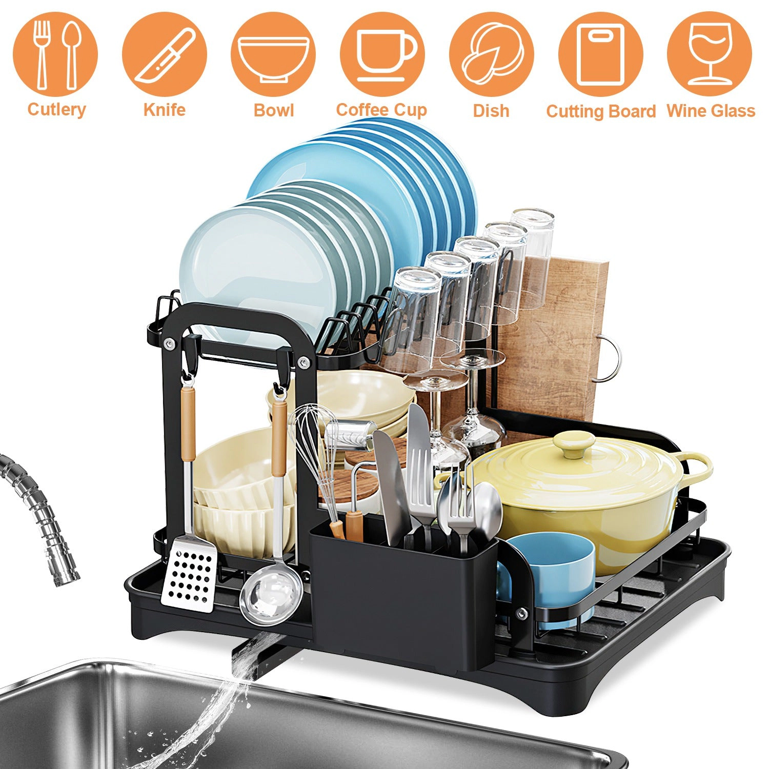 GBruno 2-Tier Rustproof Dish Drying Rack