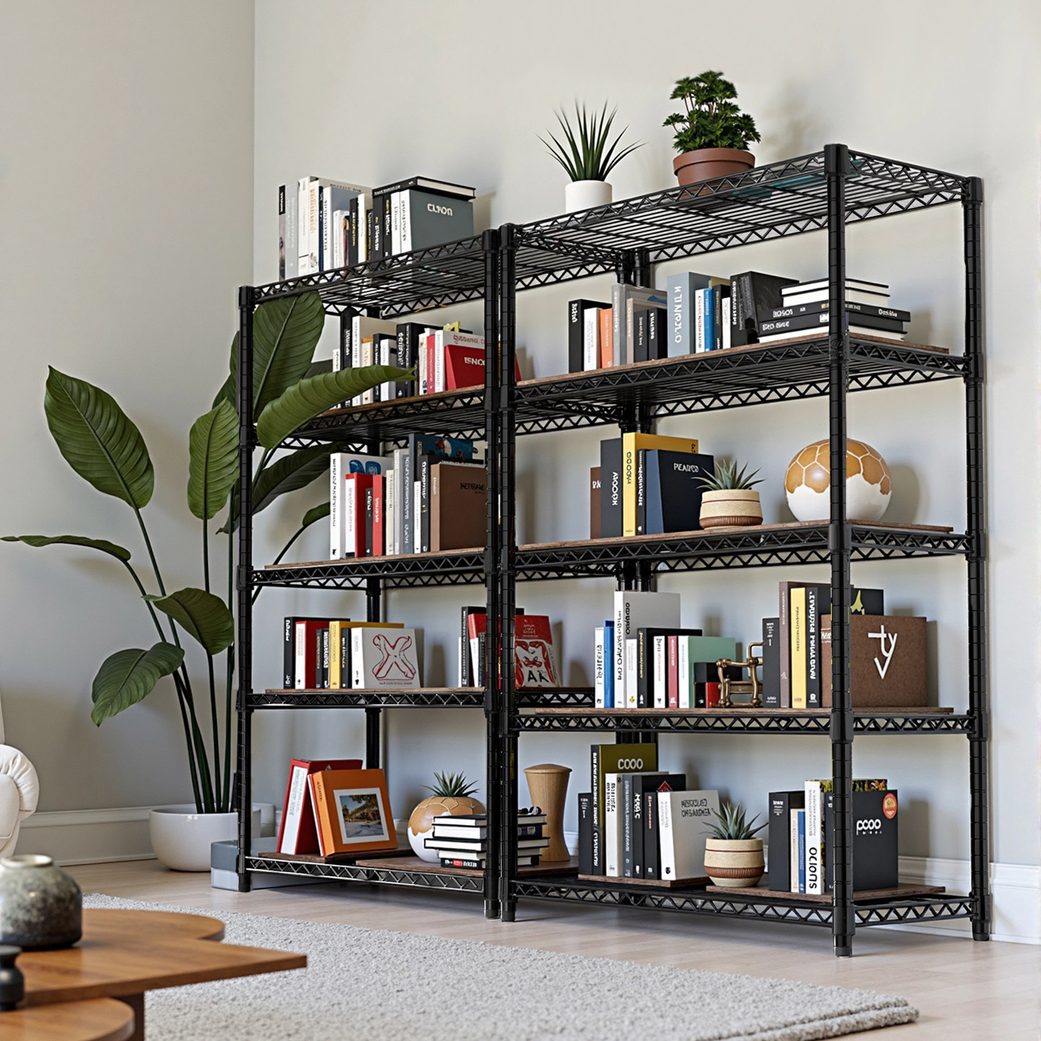 Flynama 5 Tier 72 in H Heavy Duty Steel Storage Rack 1750 LBS Capacity Adjustable Shelving Unit for Home Kitchen Garage