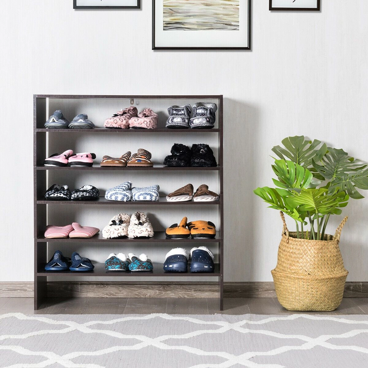 SlickBlue 3-Piece Stackable Shoe Rack with 6-Tier Storage Shelves