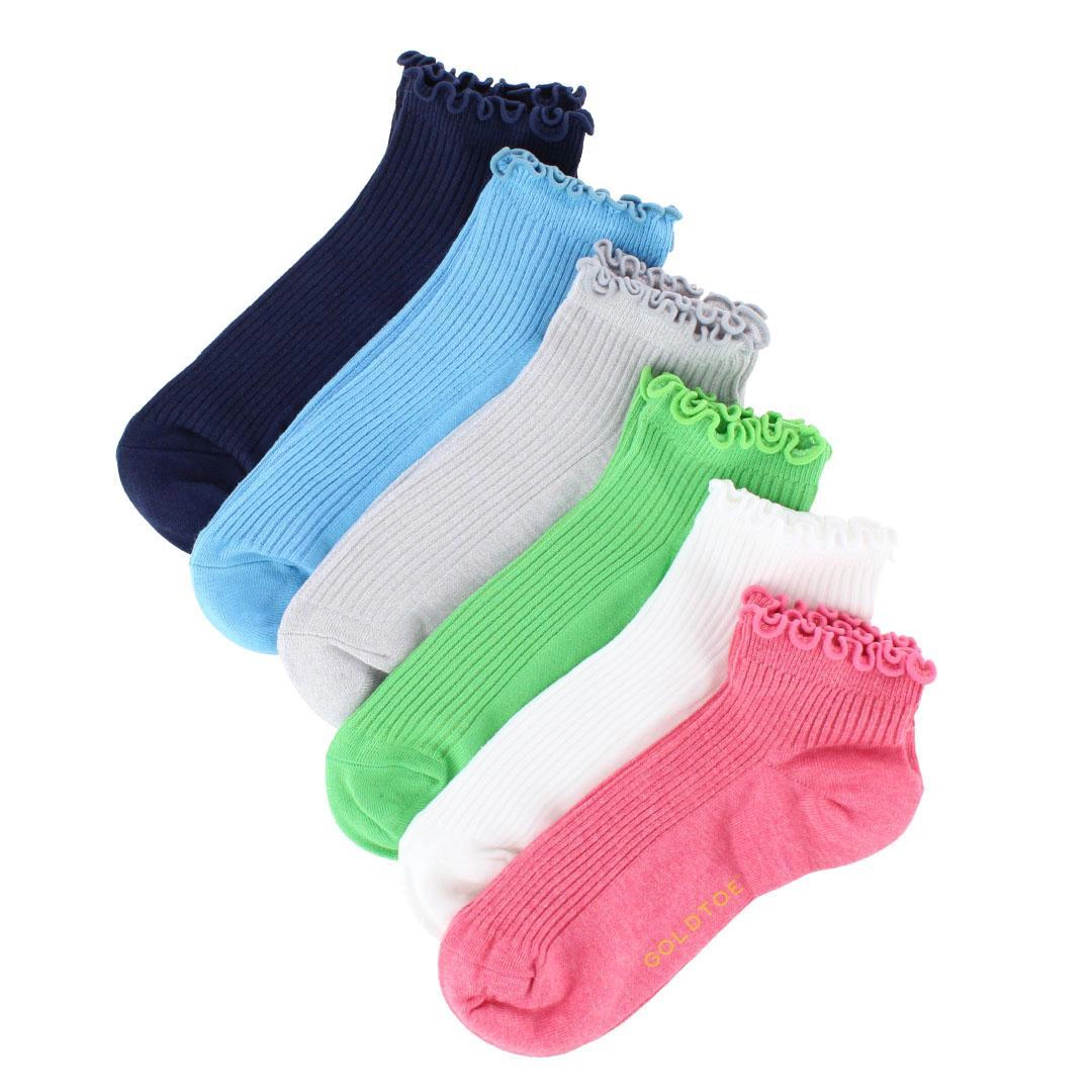 Gold Toe Women's Rib Lettuce Edge Quarter Socks (6 Pack)