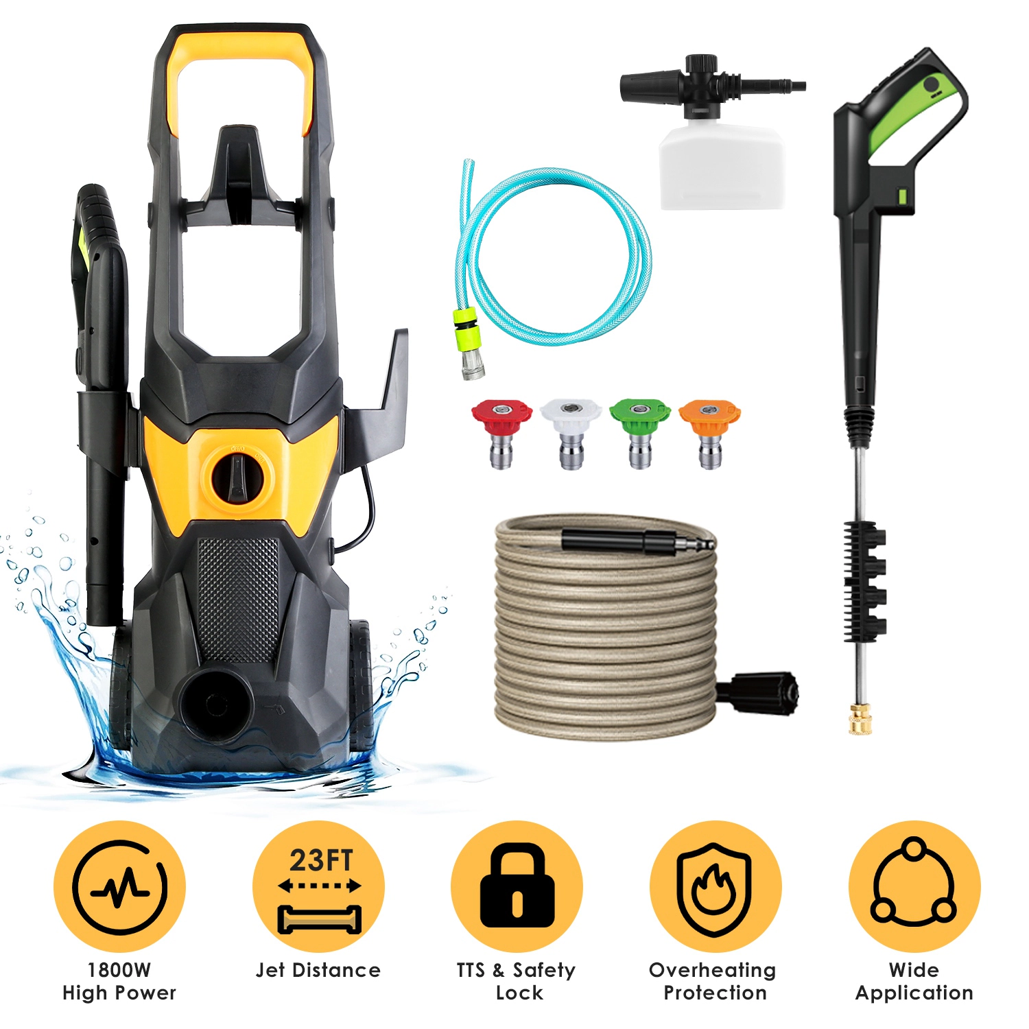 GBruno 1800W Electric Pressure Washer 4200PSI