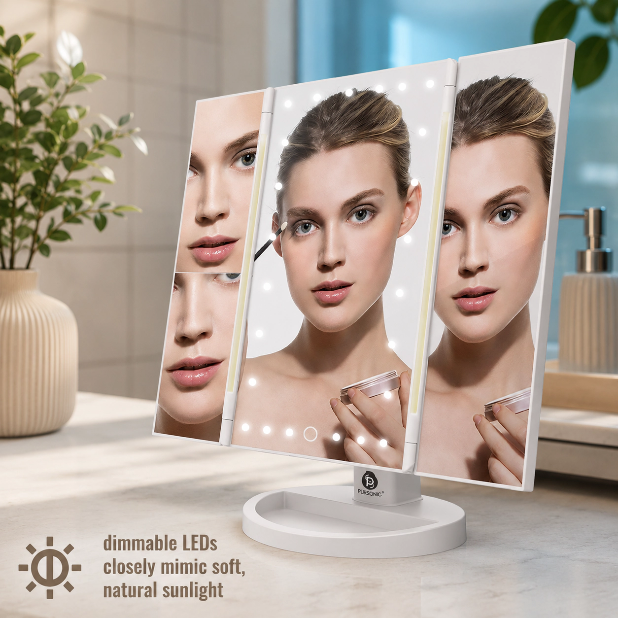 Pursonic Unisex Facial Care & Beauty Essentials Vanity Mirror, Facial Steamer & Skincare Bundle