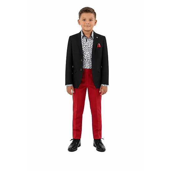 Elie Balleh Boys Slim Fit Mélange Jacket