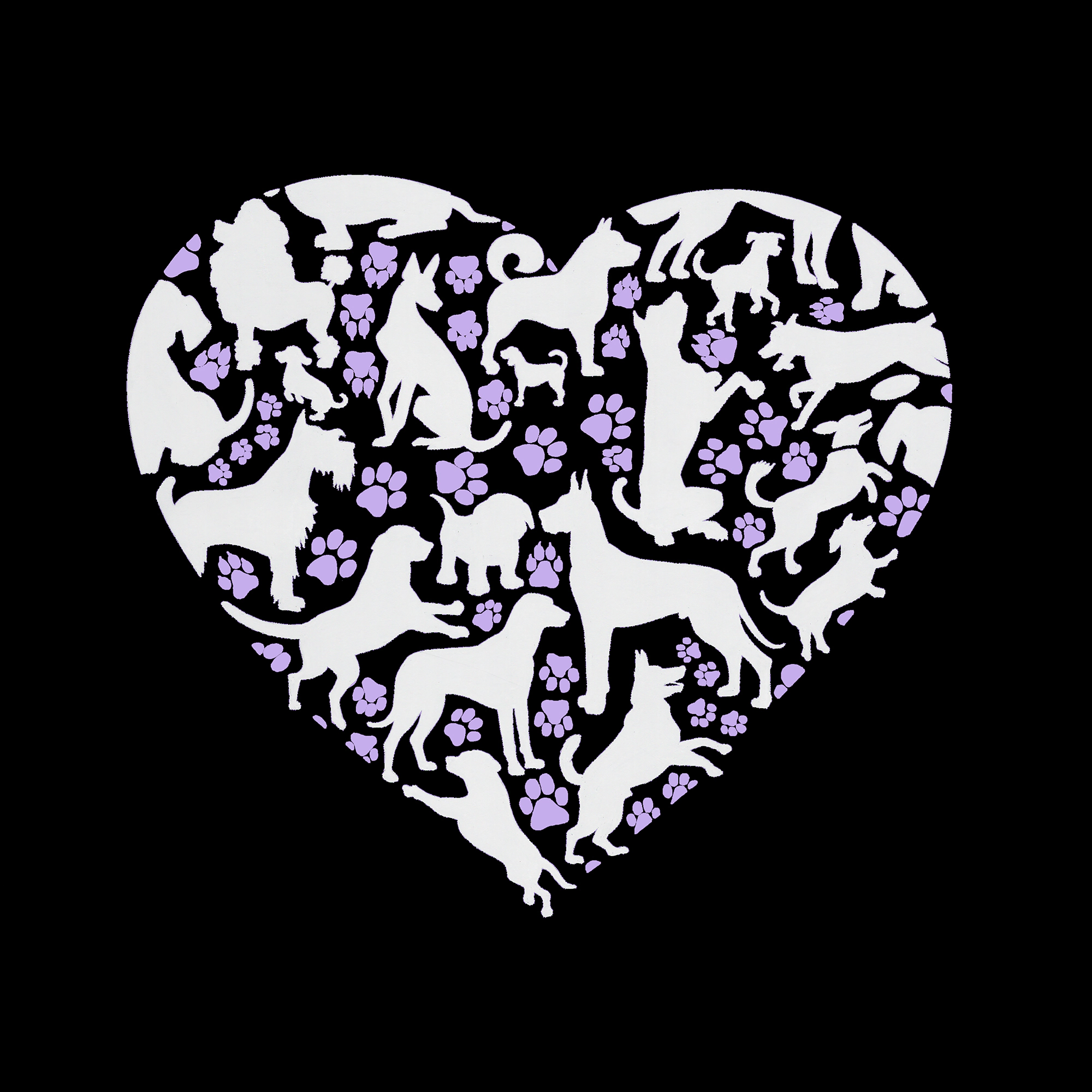 LA Pop Art Men's Word T-Shirt - Dog Heart