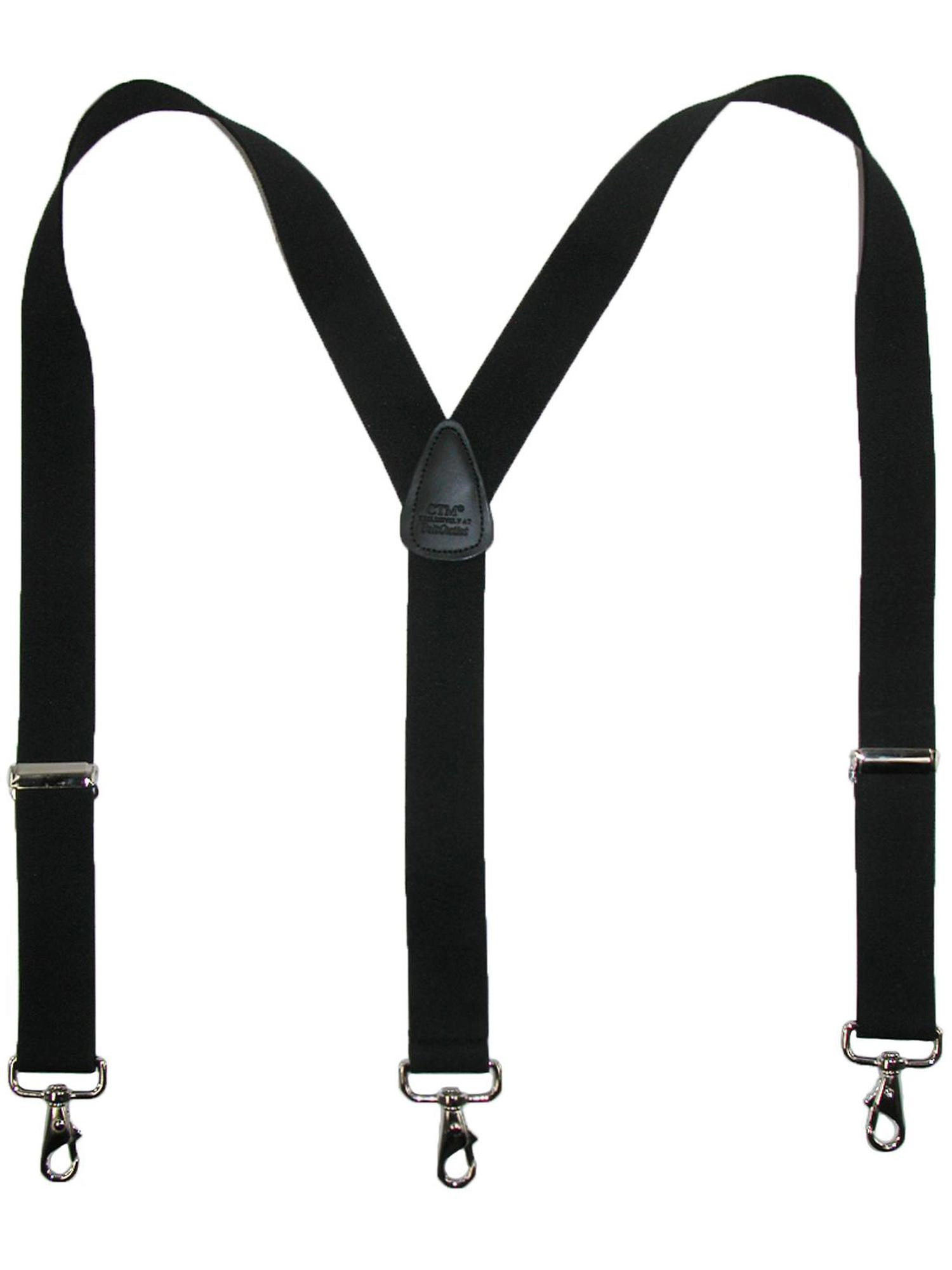 CTM® Men's Big & Tall Elastic Solid Y-Back Suspender with Swivel Hook Ends
