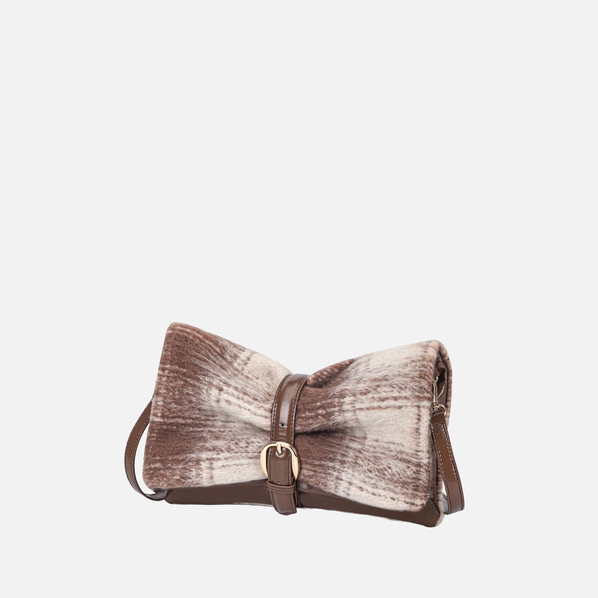 Mia K Collection Koumei Shearling-Trim Vegan Leather Bag