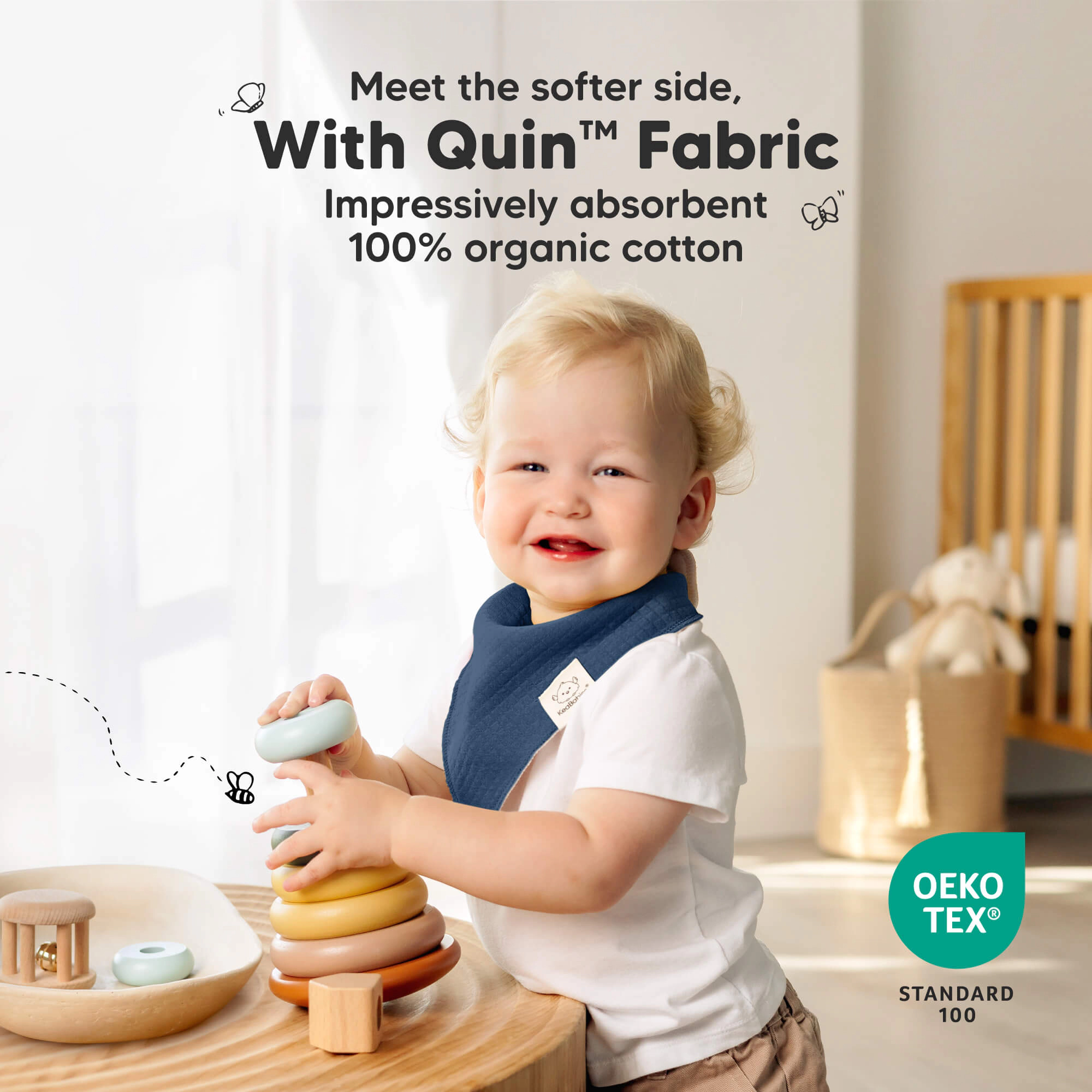 KeaBabies 8-Pack Quin Bandana Bibs