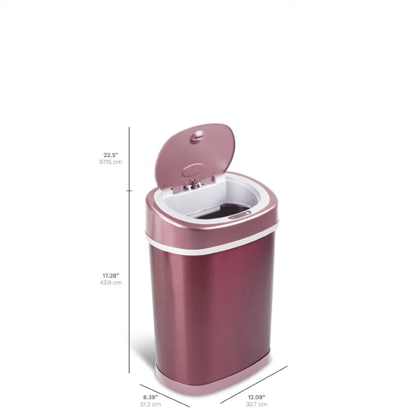 Ninestars Classic Oval 3.9-Gallon Stainless Steel Motion Sensor Trash Can