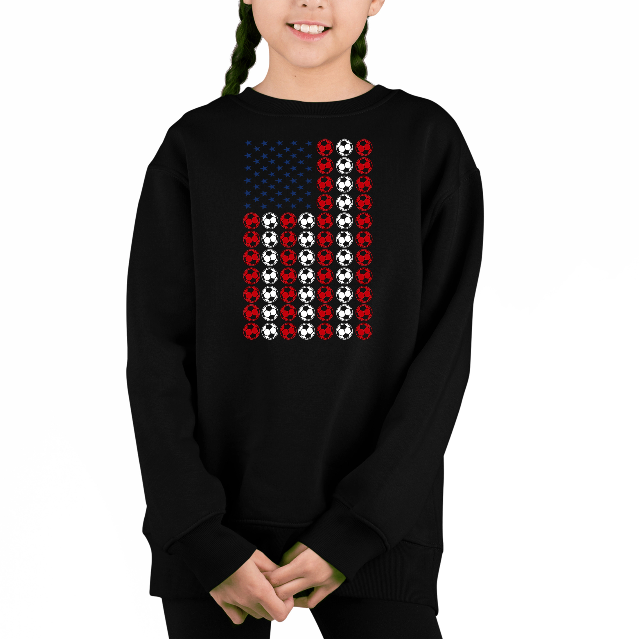 LA Pop Art Girl's Word Sweatshirt - Soccer Flag