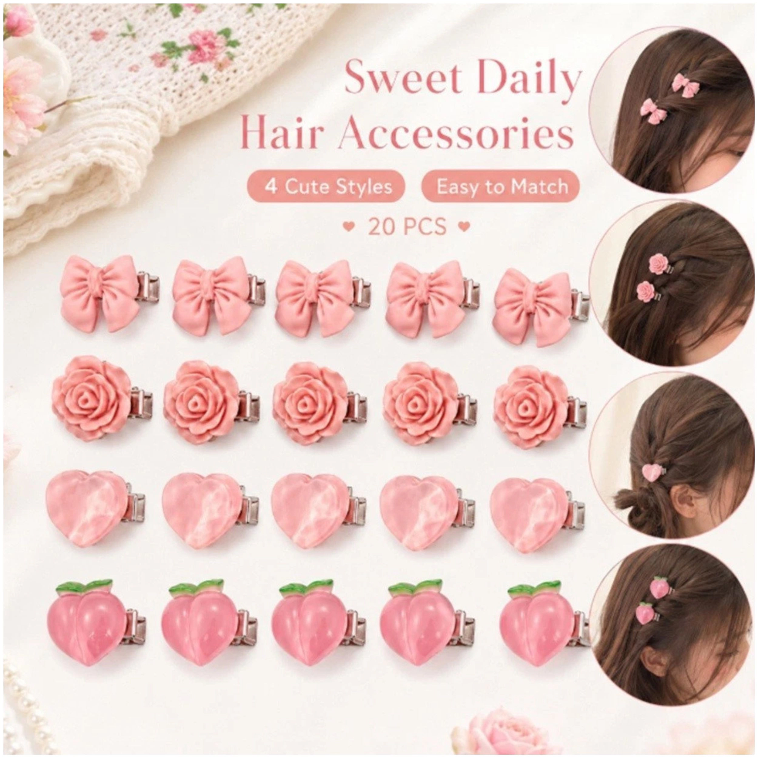 Home Collection Baby Girls Pack of 20 Mini Non-Slip Hair Clips Barrettes