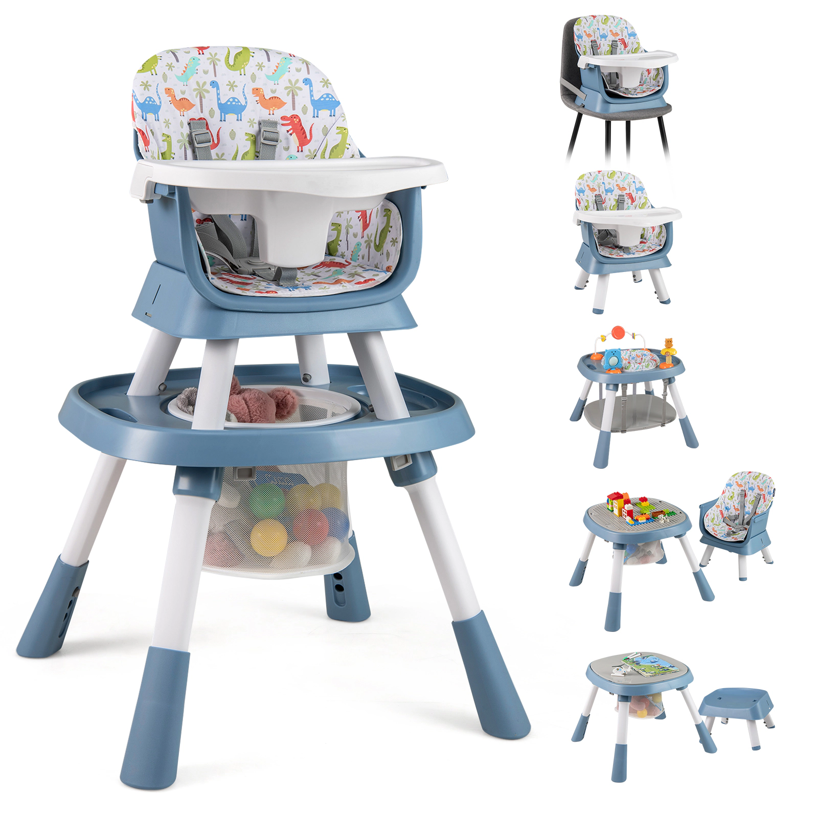 SUGIFT Activity Center Booster and 360 Degree Rotating Seat 16-in-1 Baby High Chair