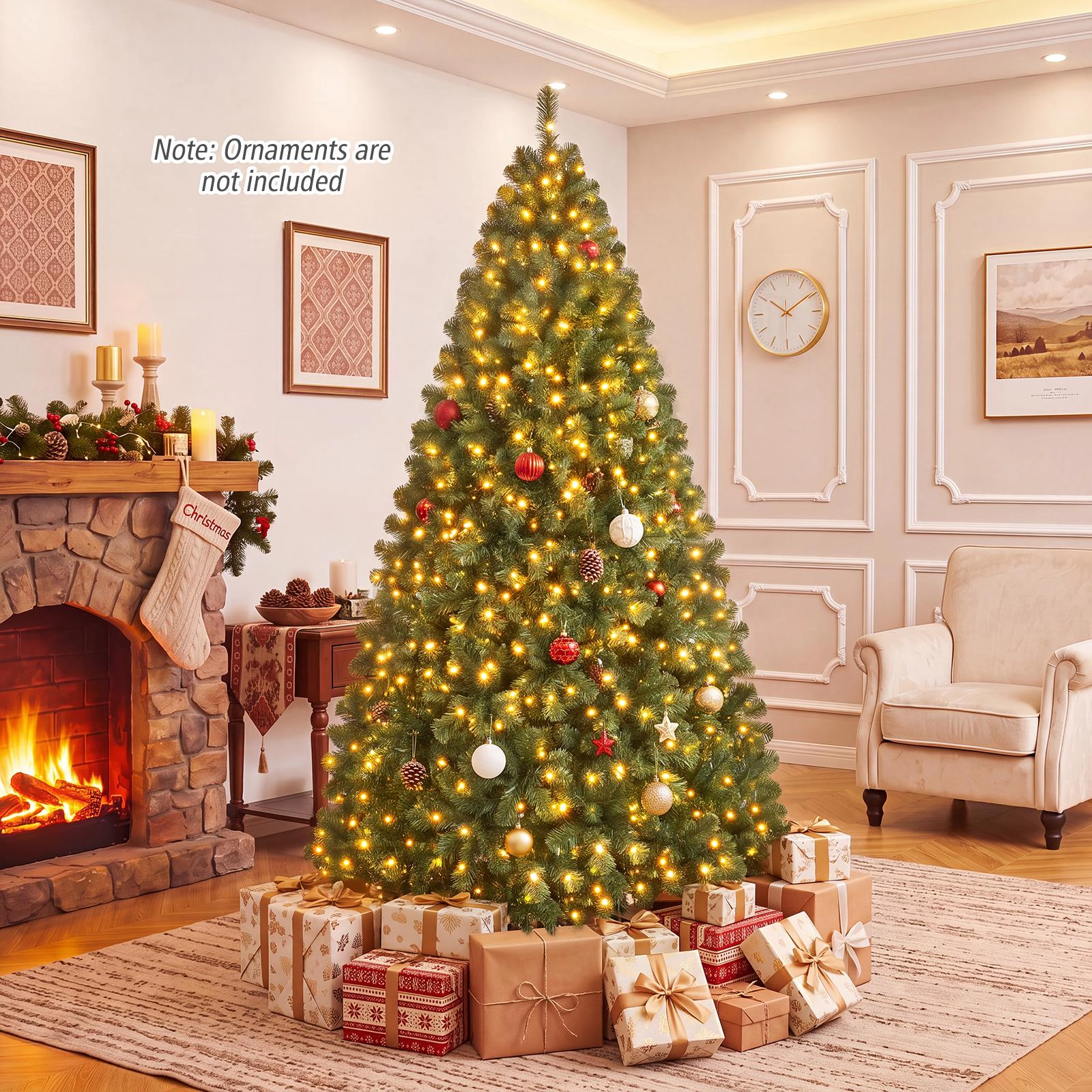 Costway 6 FT Pre-Lit Christmas Tree with 560 LED Lights & 821 Tips