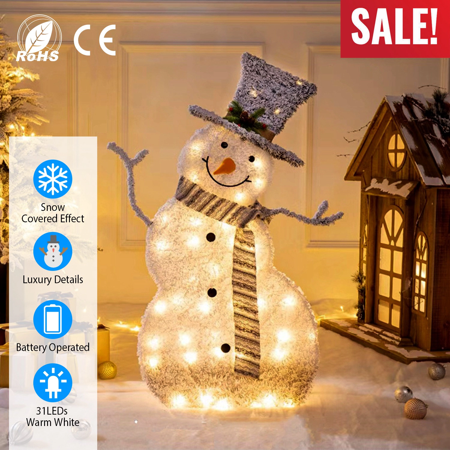 IMounTEK Unisex Collapsible LED Snowman Decoration