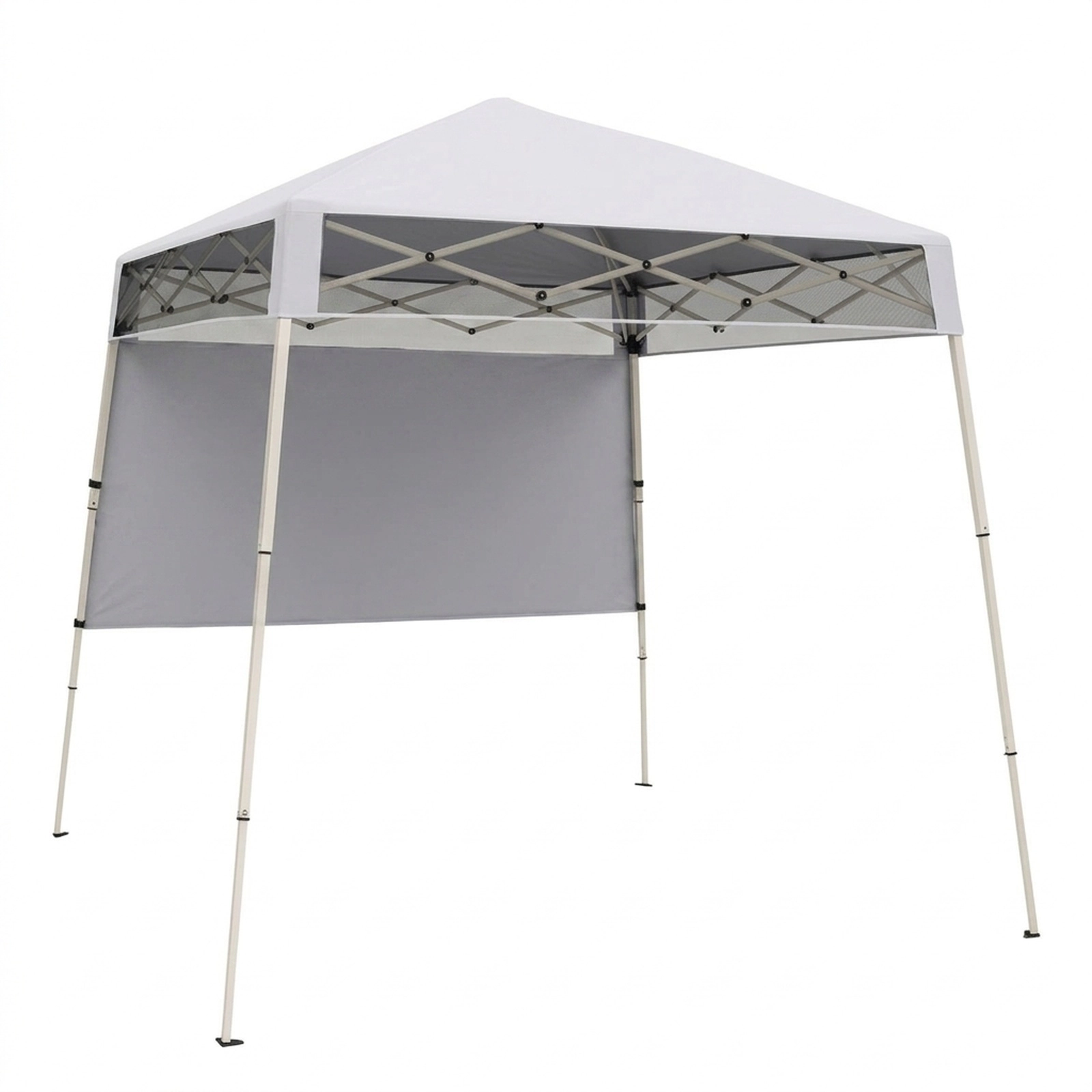 SUGIFT White Instant Slant Leg Pop Up Canopy Tent with 1 Half Sidewall and Carry Bag 7-ft W 7-ft D 7.4-ft H