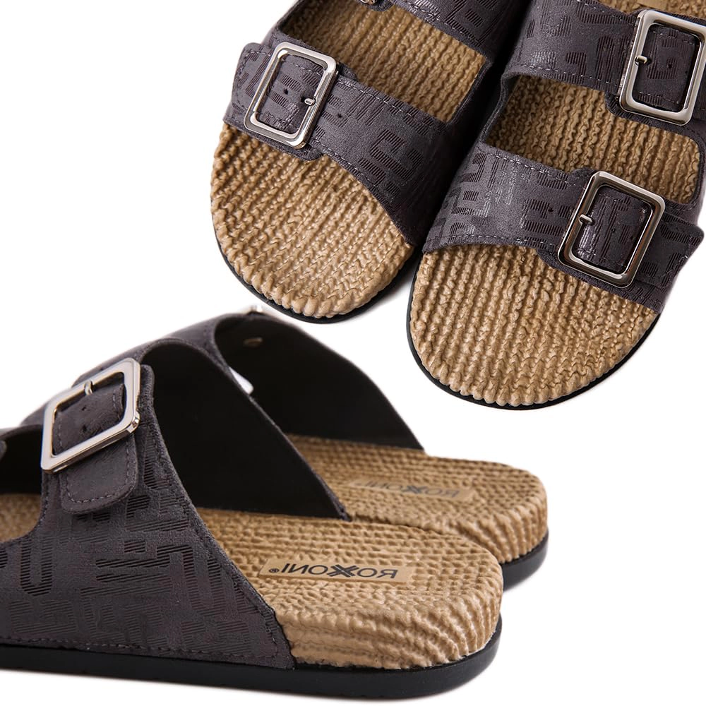 Roxoni Women's Fashion Double Buckle Indoor/Outdoor Sandal