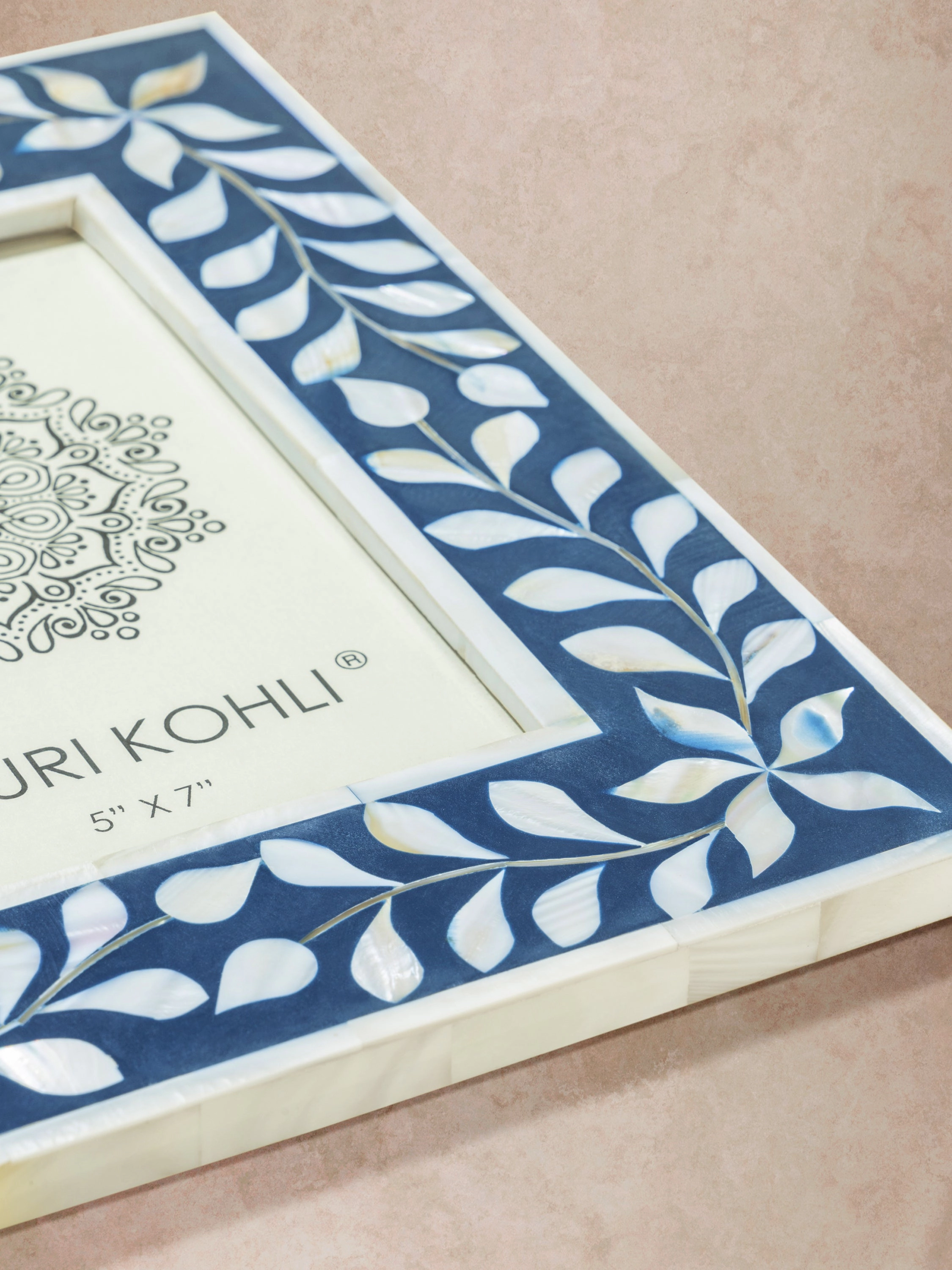 GAURI KOHLI Jodhpur Mother of Pearl Picture Frame, Grey