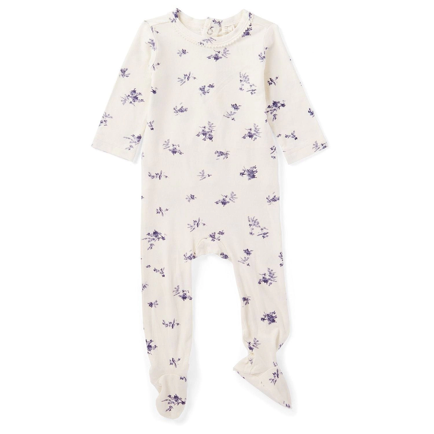 MeMoi Baby and Toddler Girls Floral Toile Rayon from Bamboo Blend Footie