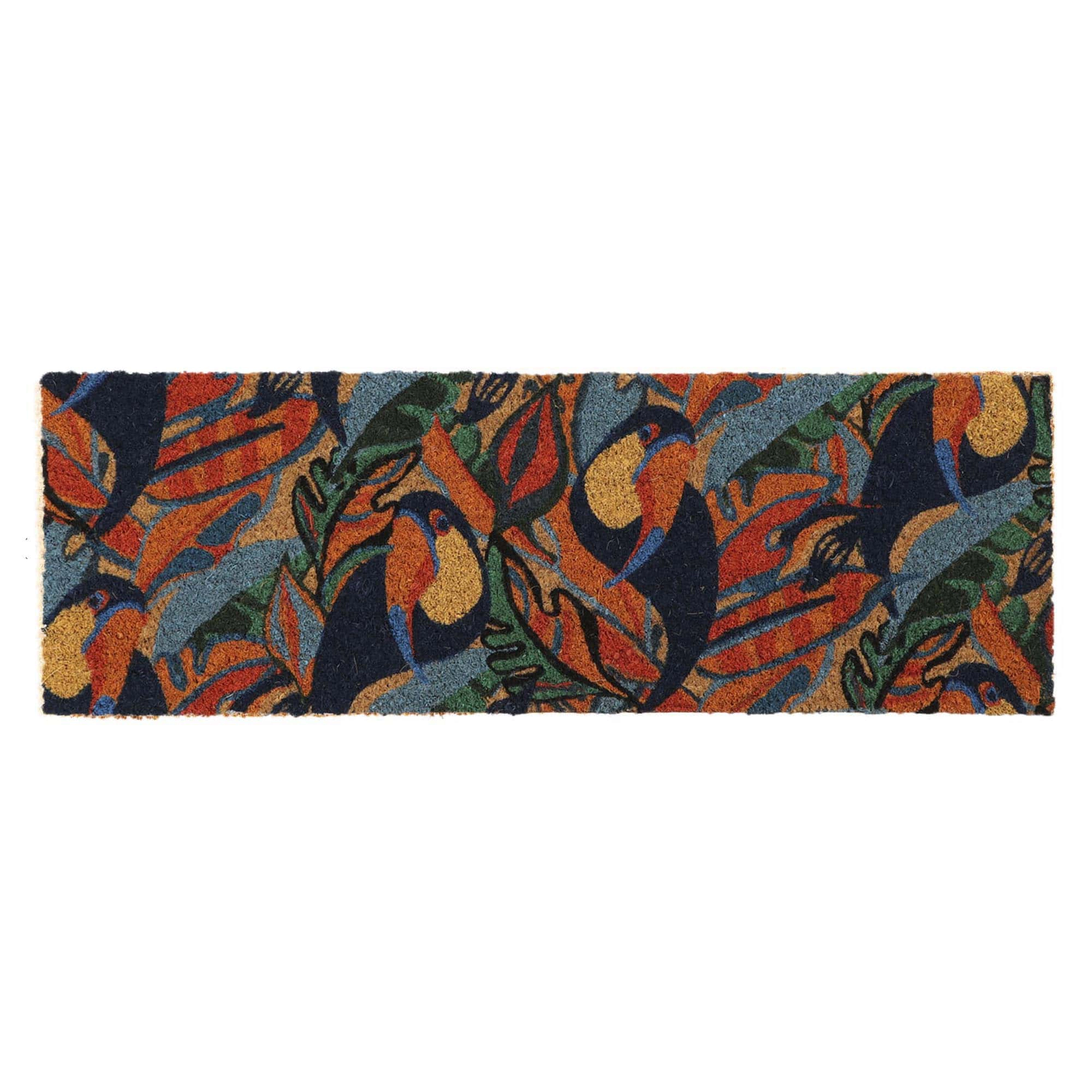 Evideco French Home Goods Multicolor Toucans Coir Doormat 30 x 10 Inches
