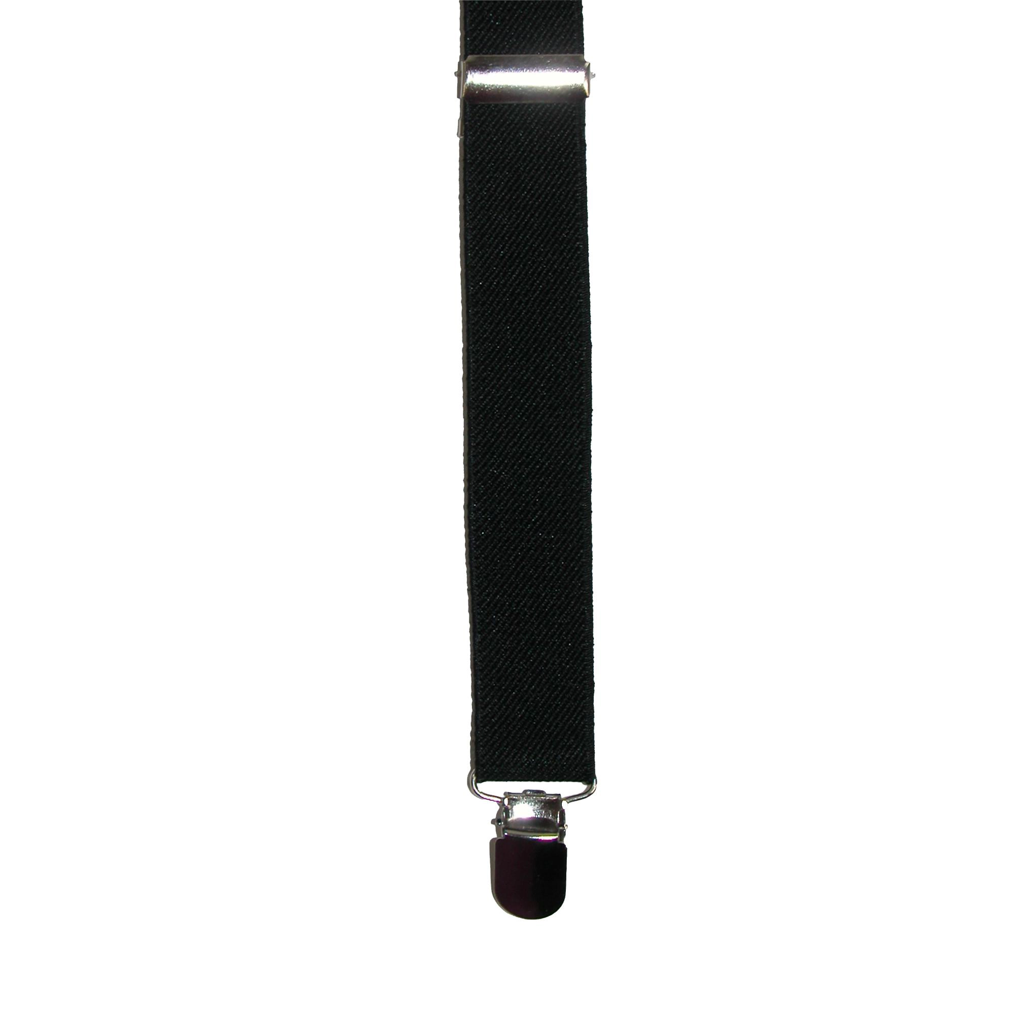 CTM Elastic Solid Black Clip-End Suspenders