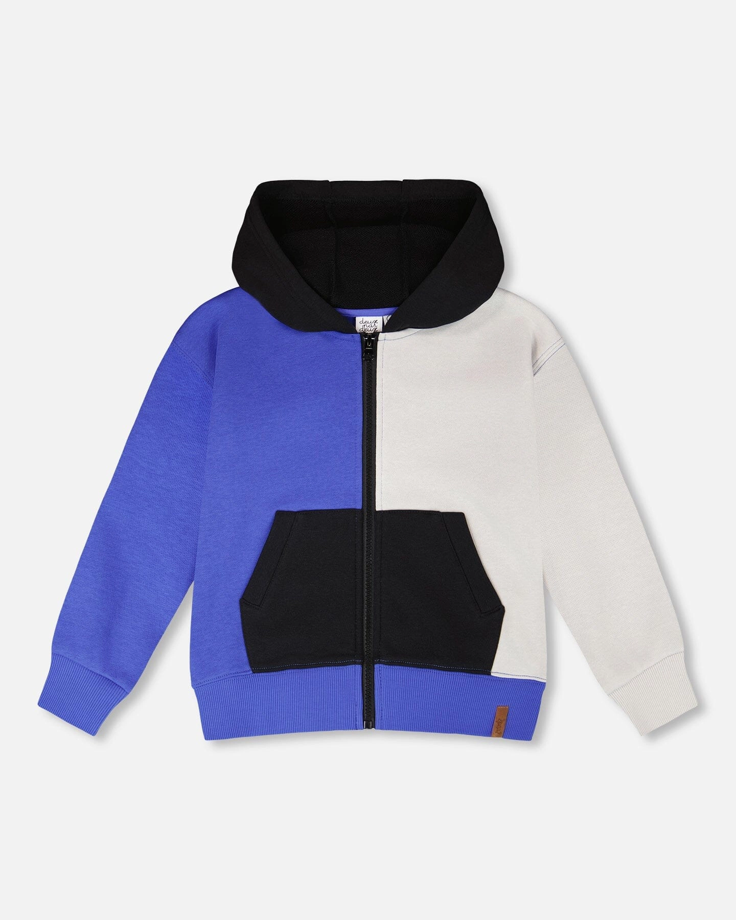 Deux par Boys Hooded French Terry Zip Front Pouch Pocket Cardigan