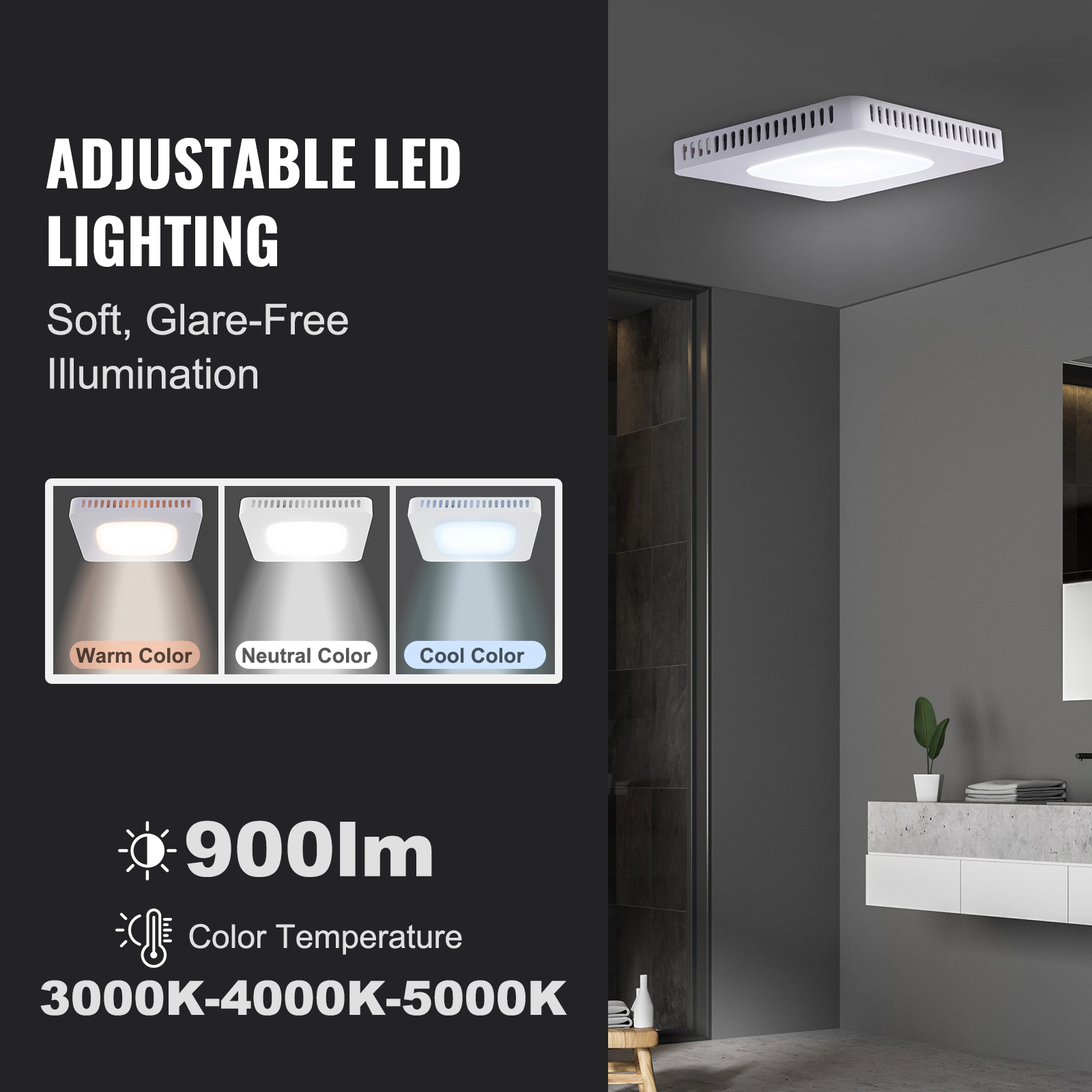 HONGGE Bathroom Exhaust Fan -Efficiency Ventilation 1.5sones Low Noise Operation All-Copper Motor Energy-Saving