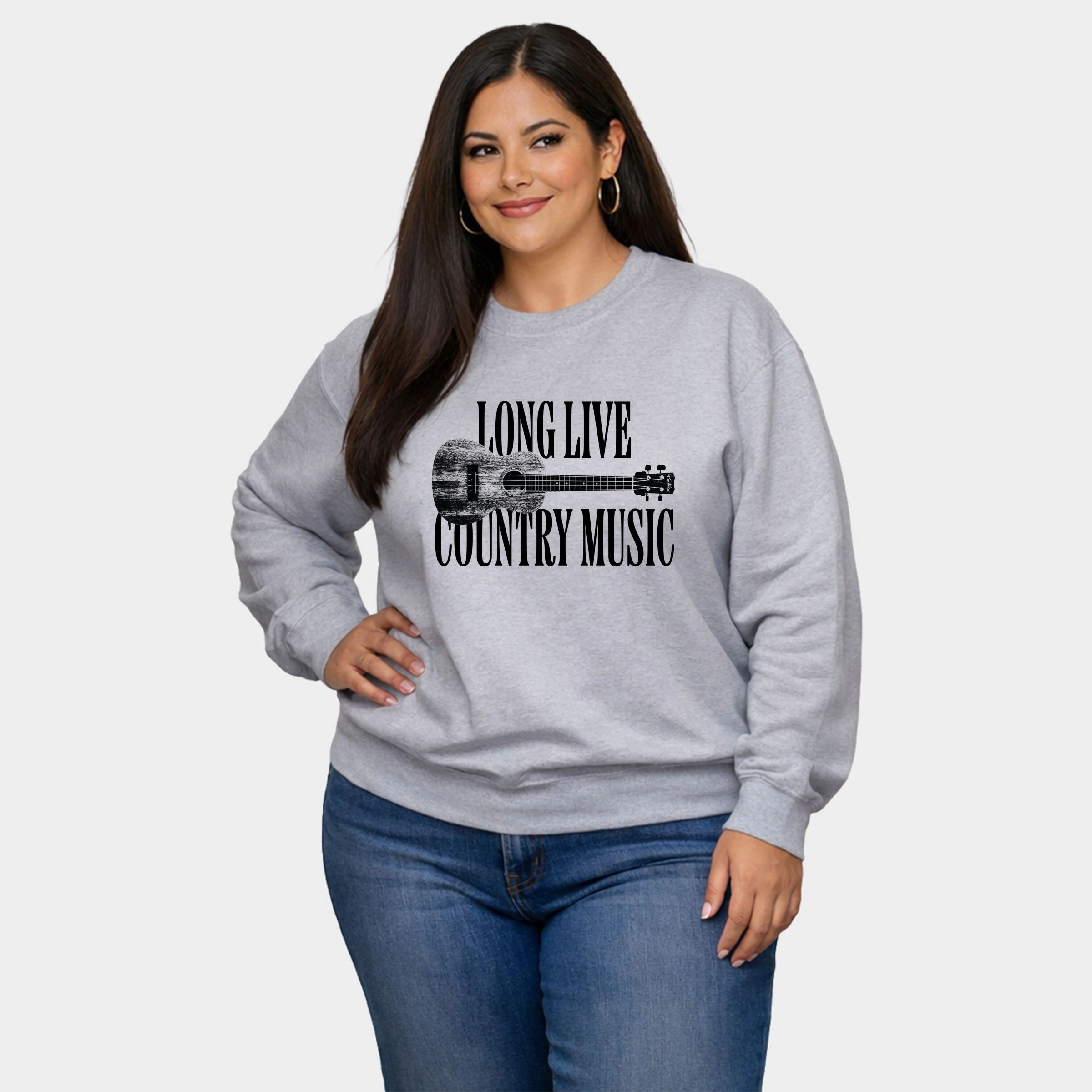 Simply Sage Market - Women's Plus Sized Graphic Sweatshirt Long Live Country Music