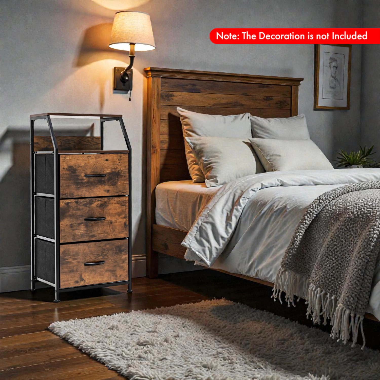 Hivvago Multi-Shelf Freestanding Cabinet topped with Wood - Medium