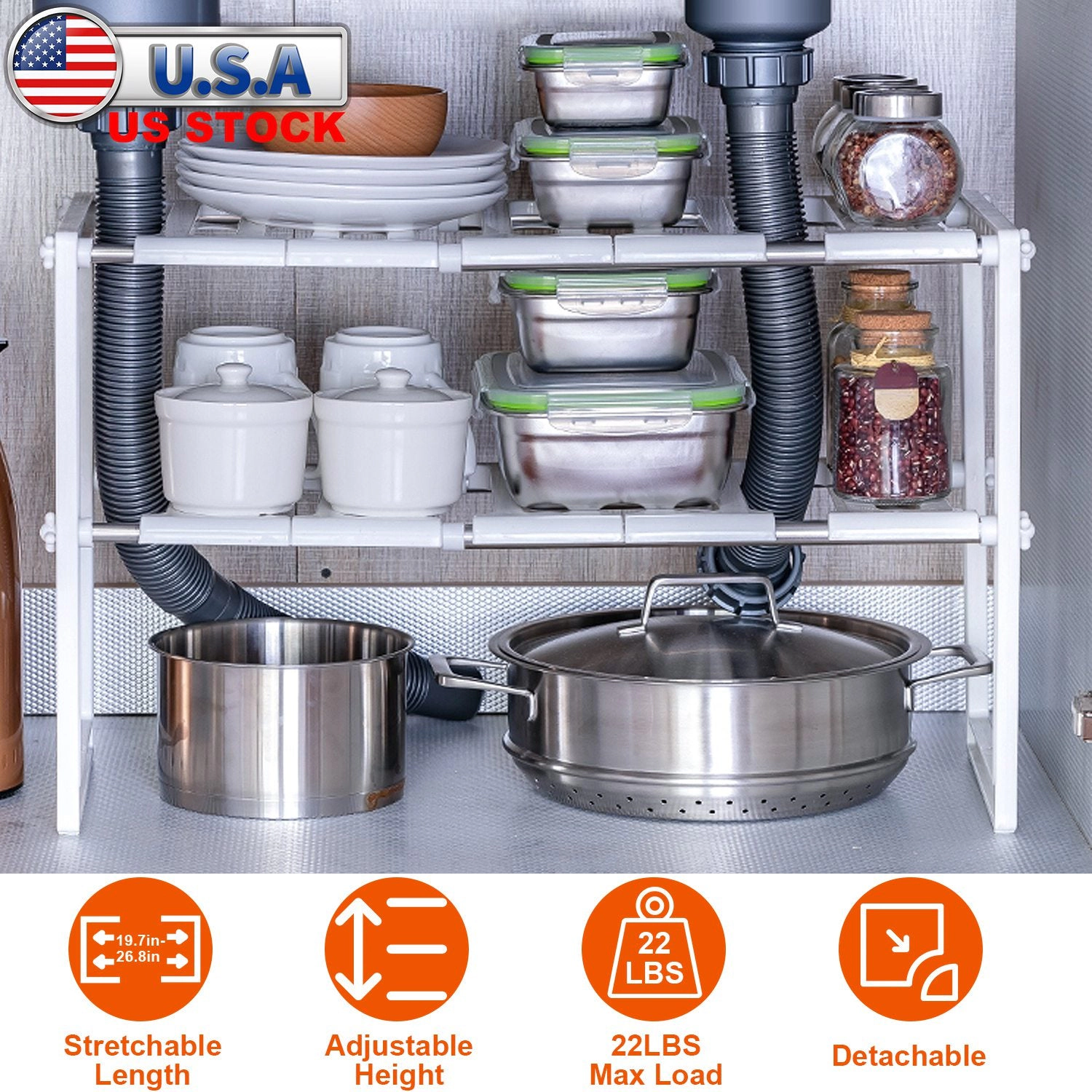 GBruno Extendable 2-Tier Under Sink Organizer