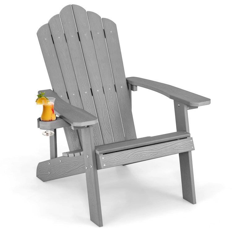 Hivvago Outdoor All-Weather HIPS Adirondack Chair with Integrated Cup Holder