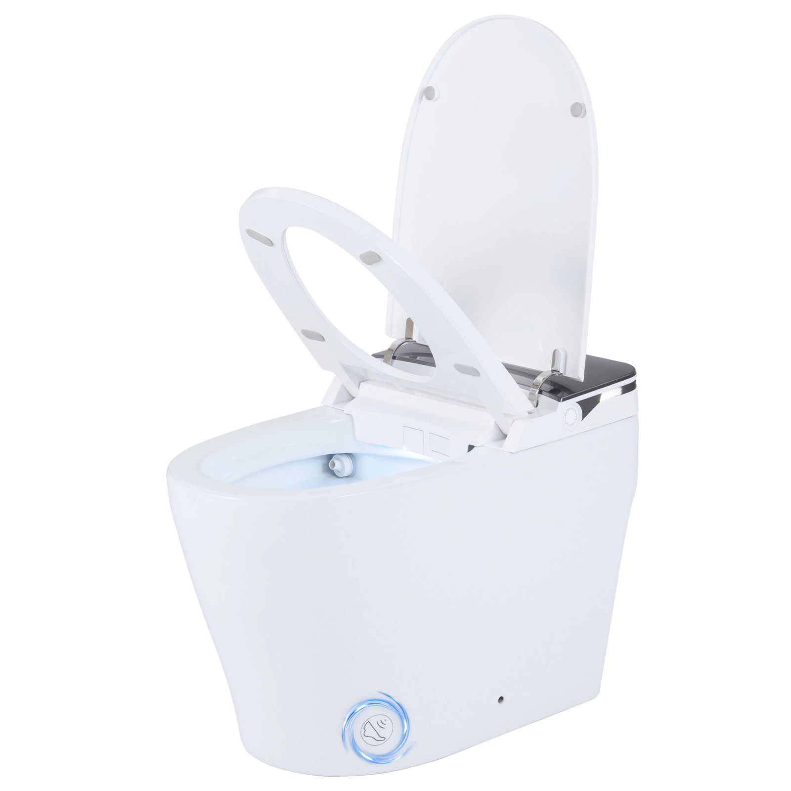 SUGIFT 17.5-in Seat H One-Piece Smart Toilet with Built-in Bidet and Heated Seat and Foot Kick Auto Flush White