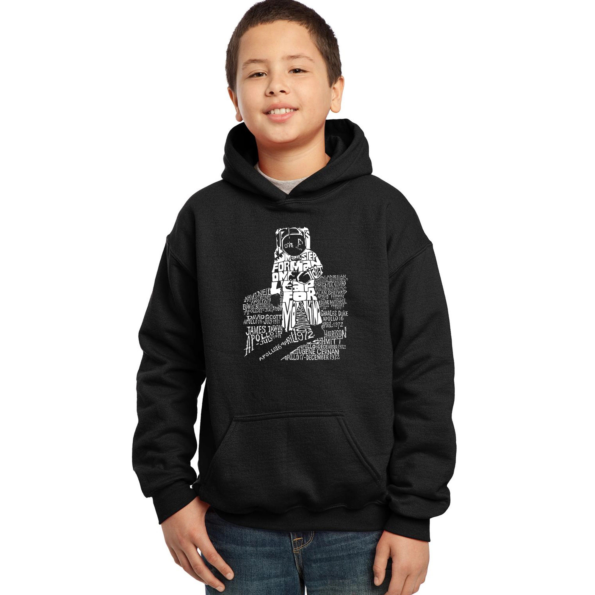 LA Pop Art Boy's Word Hoodie - Astronaut