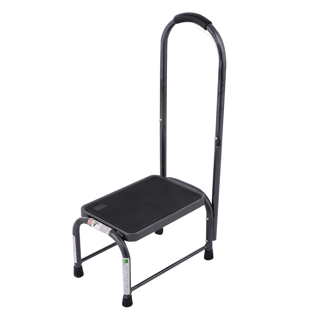 SUGIFT 330-lb Capacity Non-Slip Powder-Coated Iron Step Stool with Safety Handle and 4 Rubber Pads