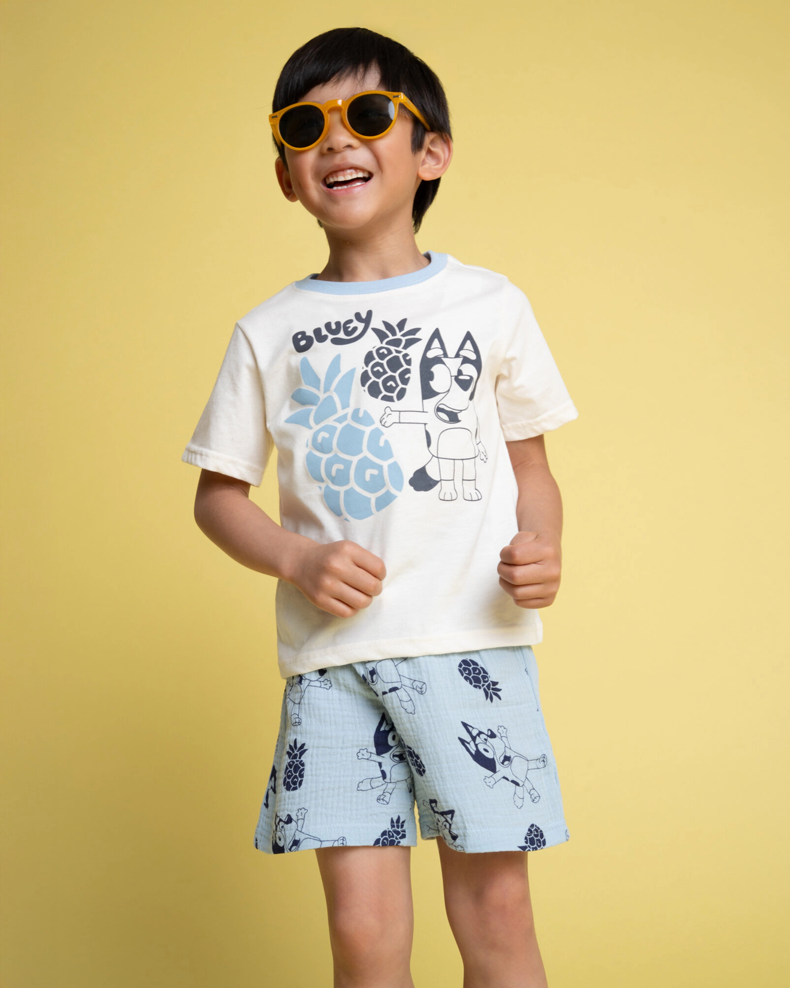Bluey Boys' Hawaiian Shirt, Tee and Shorts Set