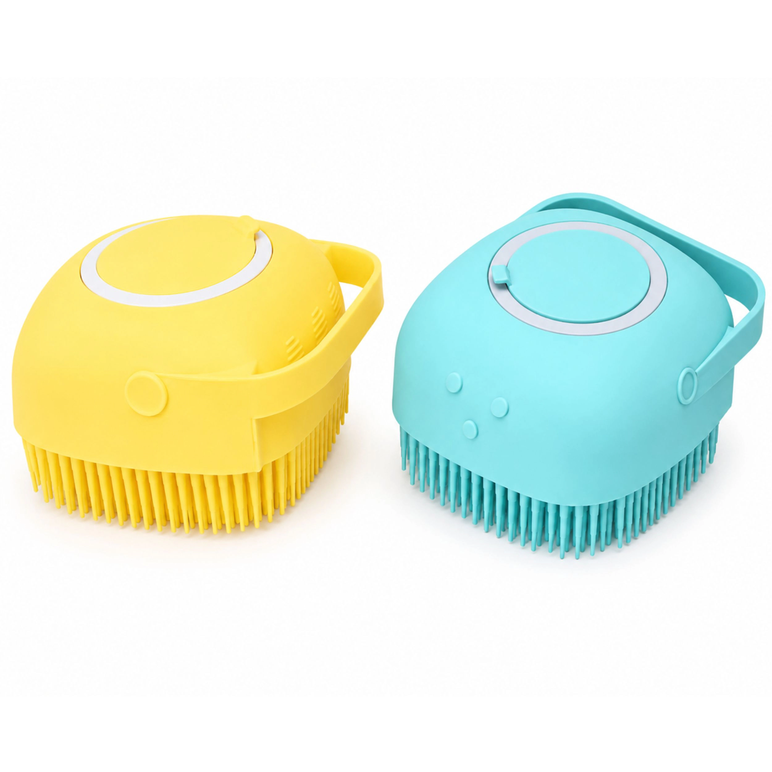 Home Collection Silicone Bath Brush with Soap Dispenser Handheld Body Scrubber