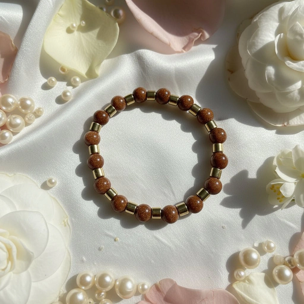 DressAtR Women's Gold Stone Stretch Bracelet