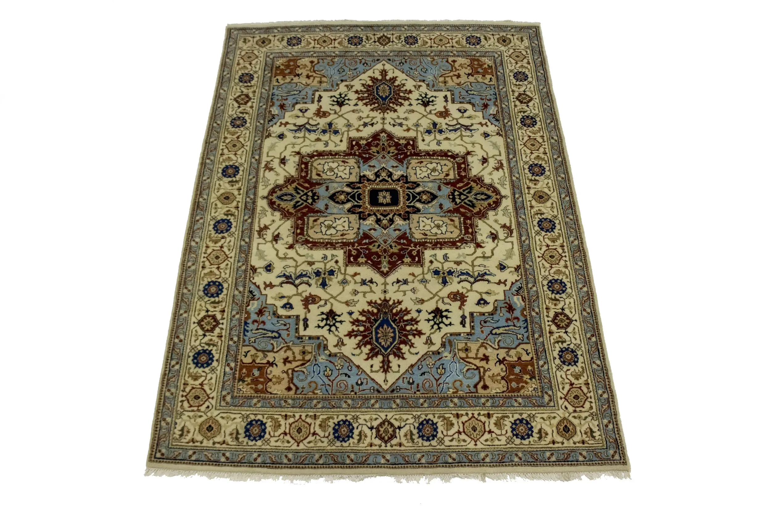 Magic Rugs Cream Geometric Floral 6X8 Oriental Rug