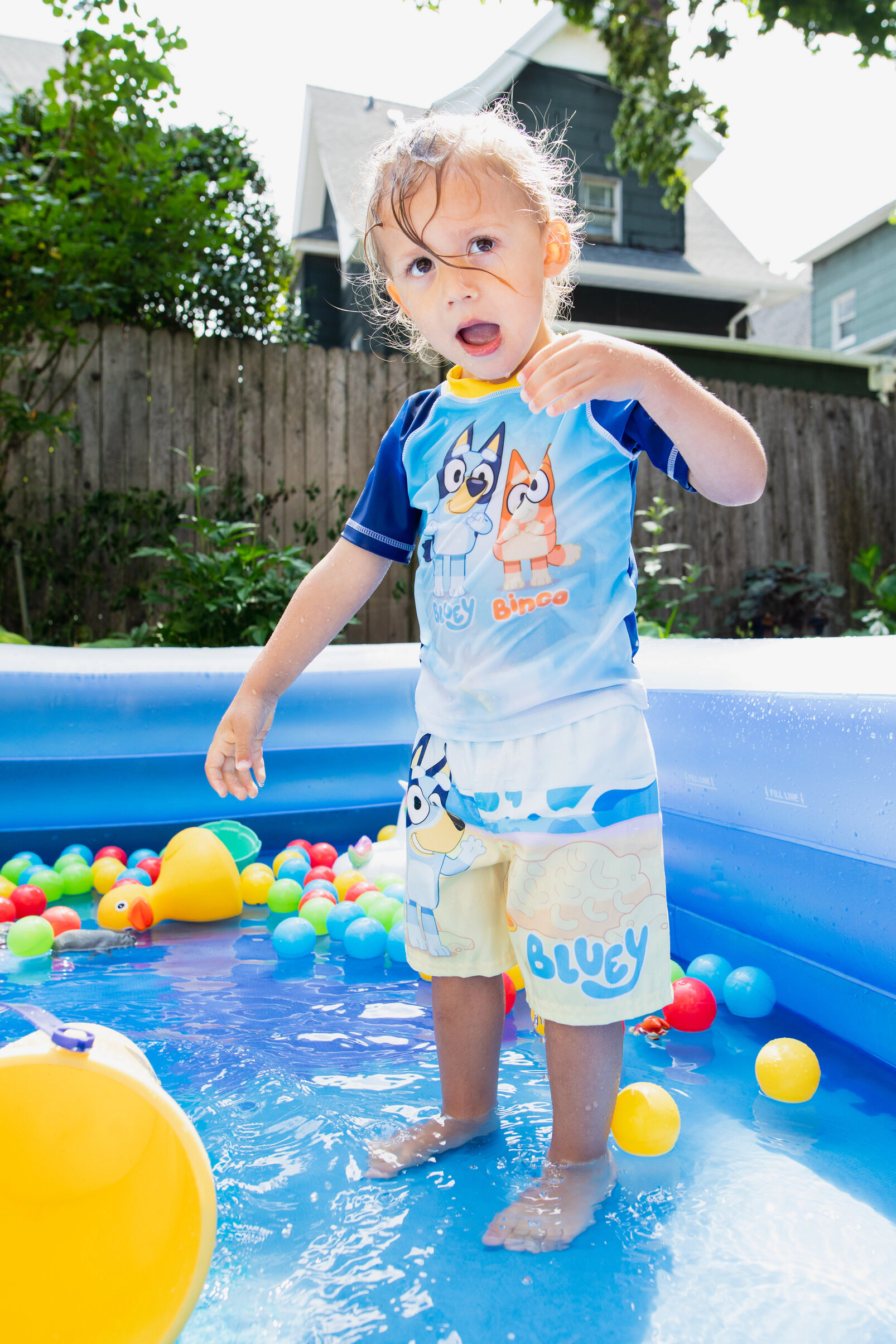 Bluey Swimwear 2-Piece Rash Guard and Swim Trunks Set