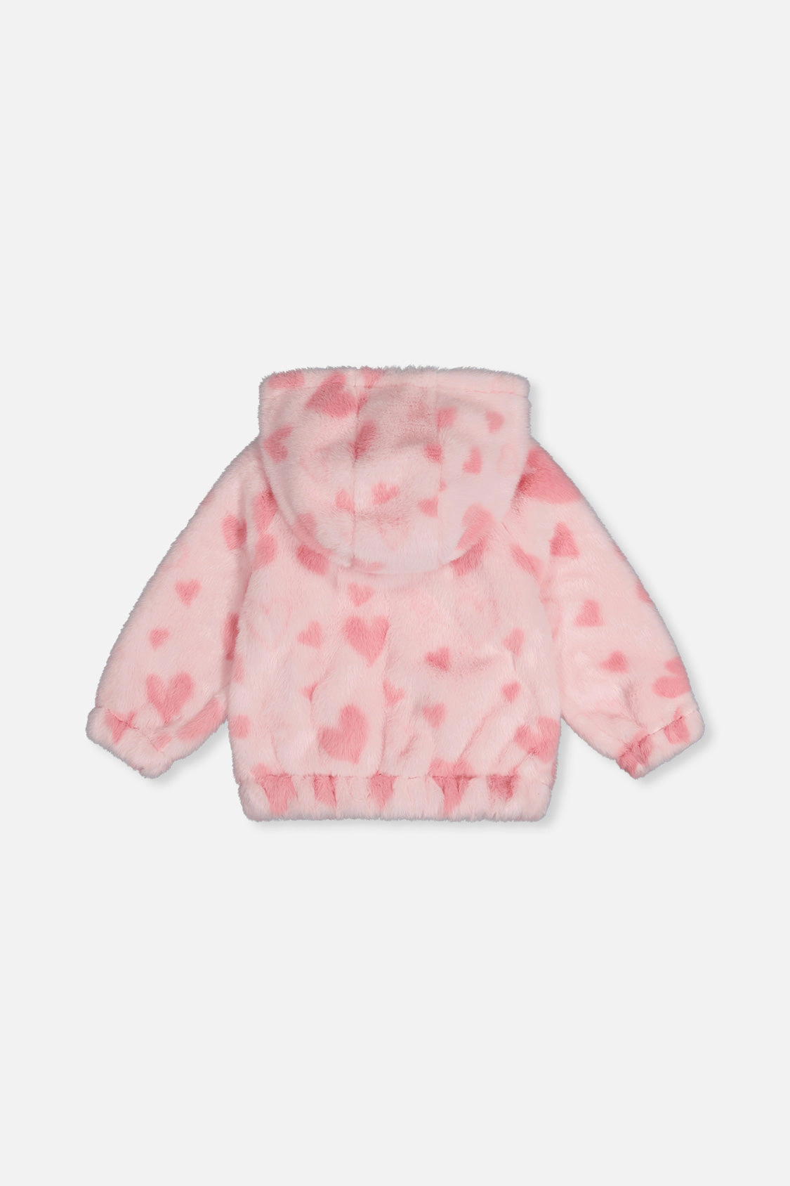 Deux par Girls Heart Jacquard Hooded Full Zip Faux Fur Jacket