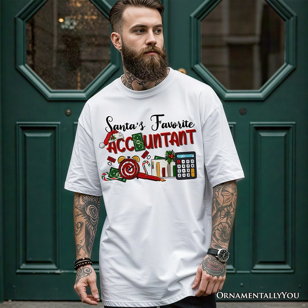 OrnamentallyYou Unisex Santa's Favorite Accountant Christmas T-Shirt