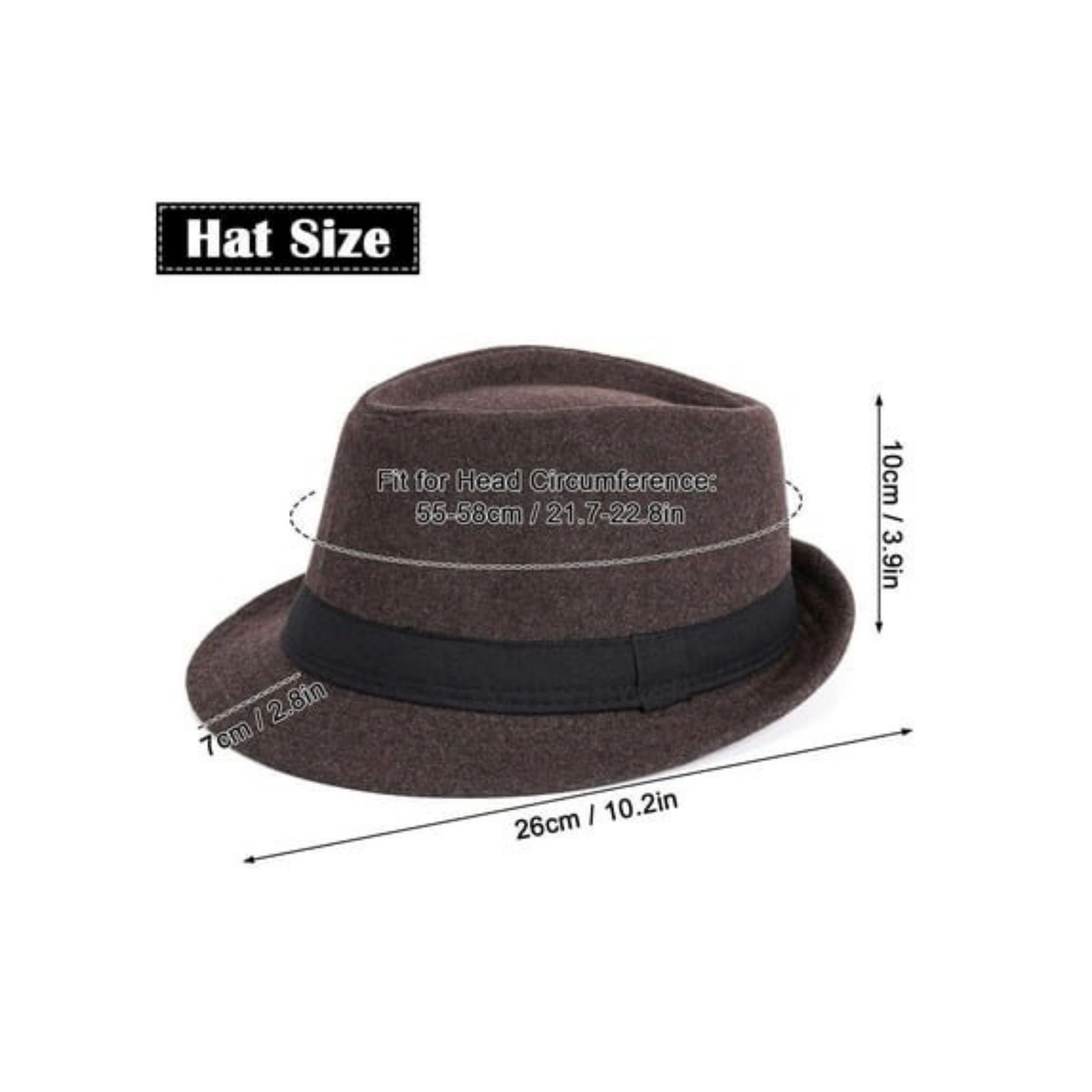 Home Collection Unisex Felt Trilby Fedora Hat Short Brim 1920s Jazz Style