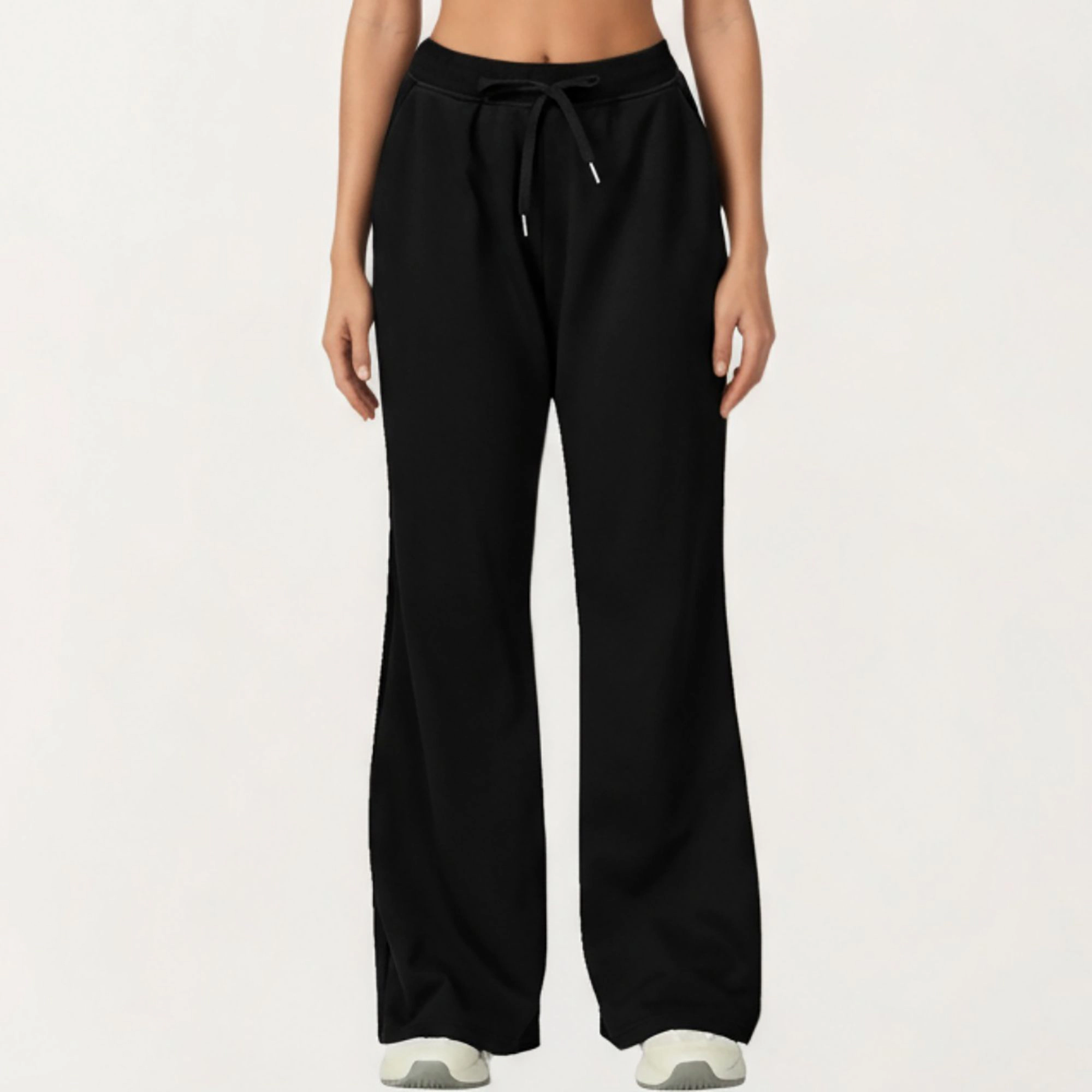 Anna-Kaci Women's Wide-Leg High-Waist Drawstring Pants with Relaxed Fit and Soft Stretch Fabric