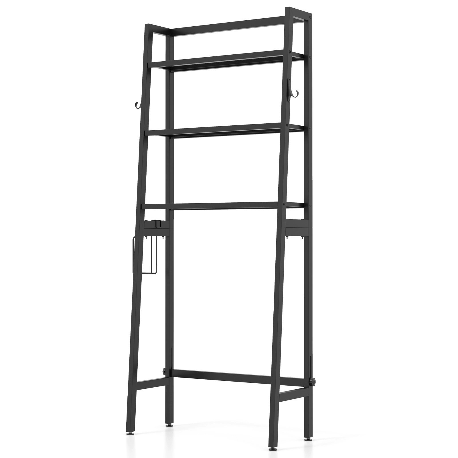 SlickBlue Bathroom Over Toilet Organizer with 3 Shelves and Hooks
