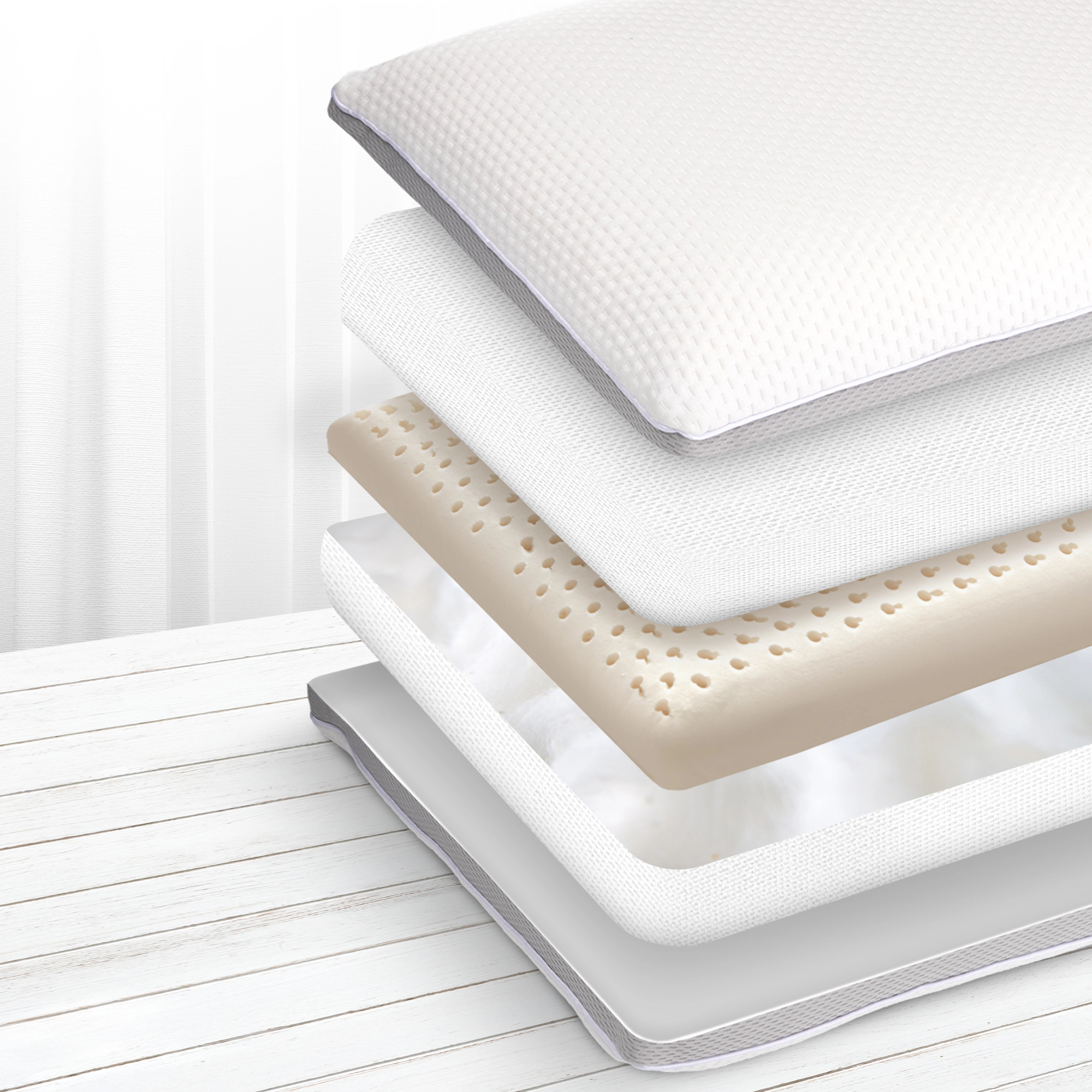 Cheer Collection 24 x 17-Inch Dual-Sided Memory Foam and Gel Fiber Pillow with Adjustable Loft
